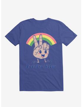 Positive Vibes Rainbow Royal Blue T-Shirt, , hi-res