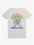 Positive Vibes Rainbow White T-Shirt, WHITE, hi-res