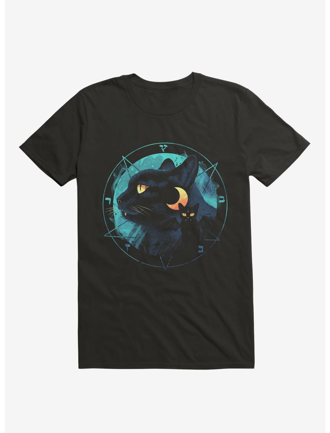 Puss the Evil Cat Black T-Shirt, BLACK, hi-res