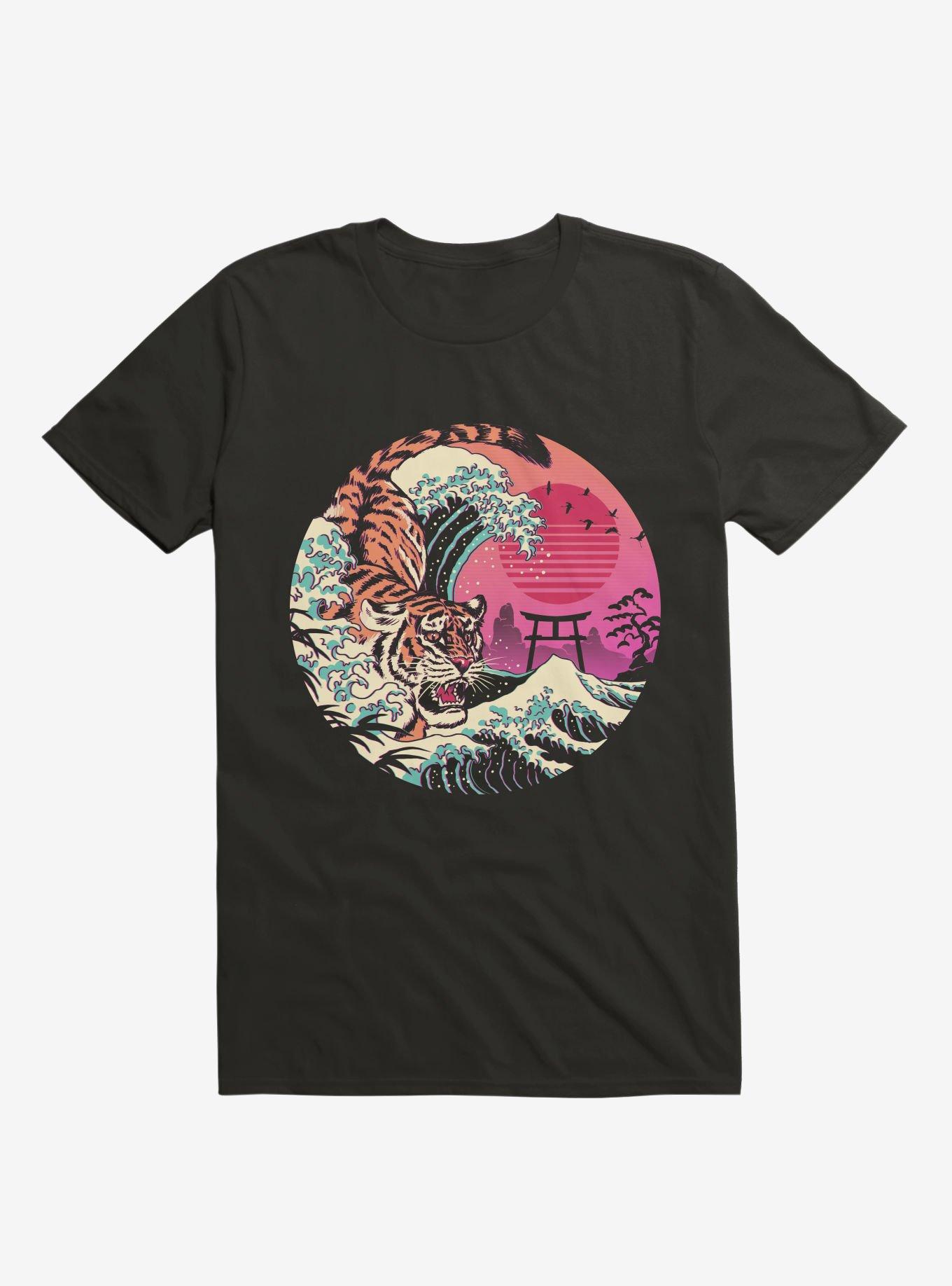 Rad Tiger Wave Black T-Shirt, BLACK, hi-res