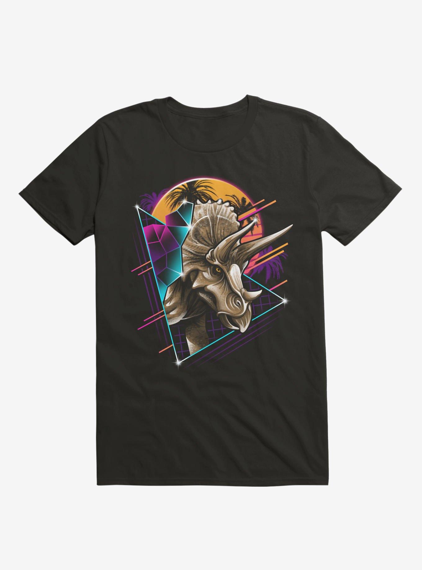 Rad Triceratops Black T-Shirt, BLACK, hi-res