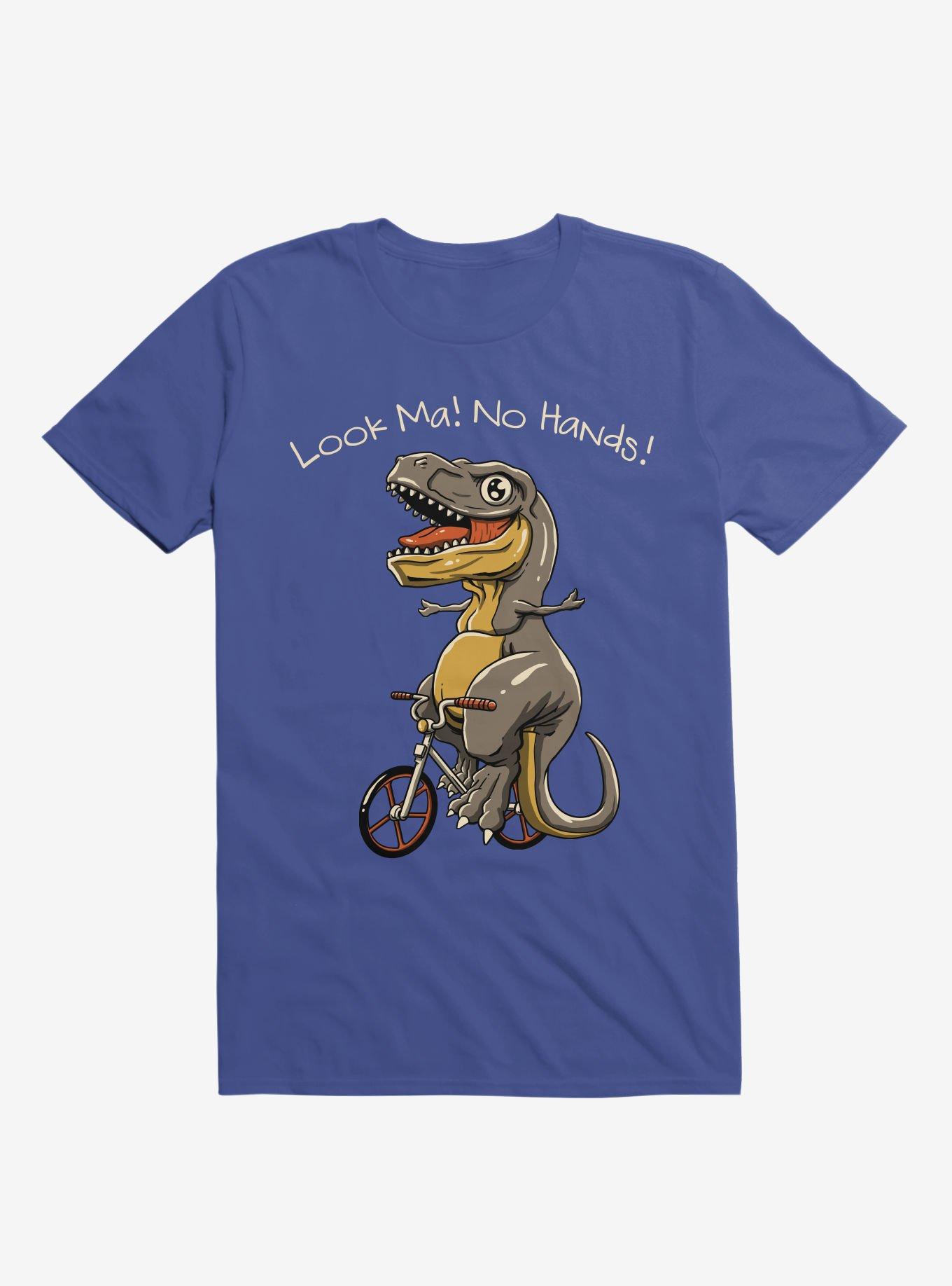 T-Rex Look Ma! No Hands! Royal Blue T-Shirt, , hi-res