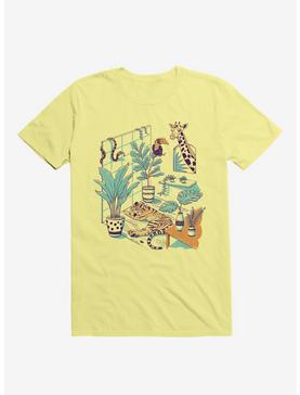 Urban Jungle Tiger Giraffe Corn Silk Yellow T-Shirt, , hi-res