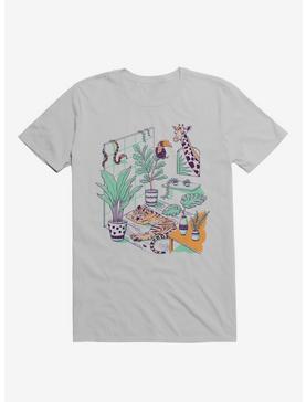 Urban Jungle Tiger Giraffe Ice Grey T-Shirt, , hi-res