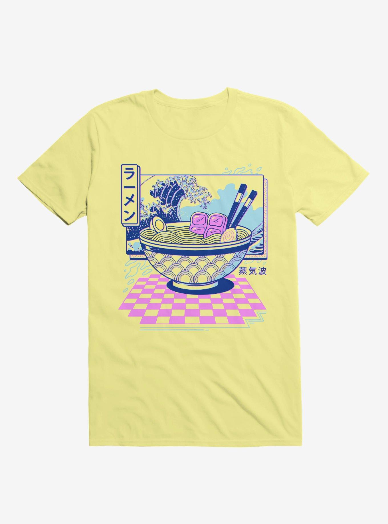 Vaporwave Ramen Corn Silk Yellow T-Shirt, CORN SILK, hi-res