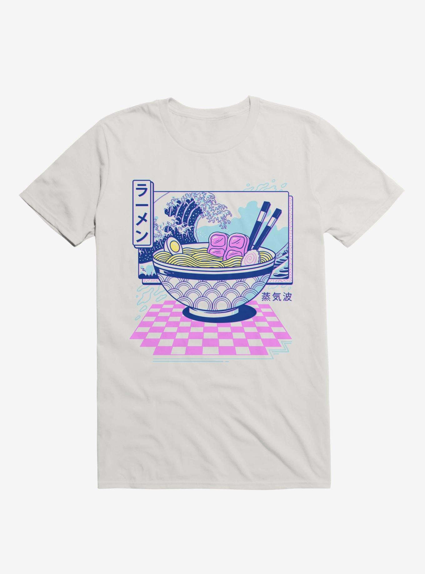 Vaporwave Ramen White T-Shirt, WHITE, hi-res