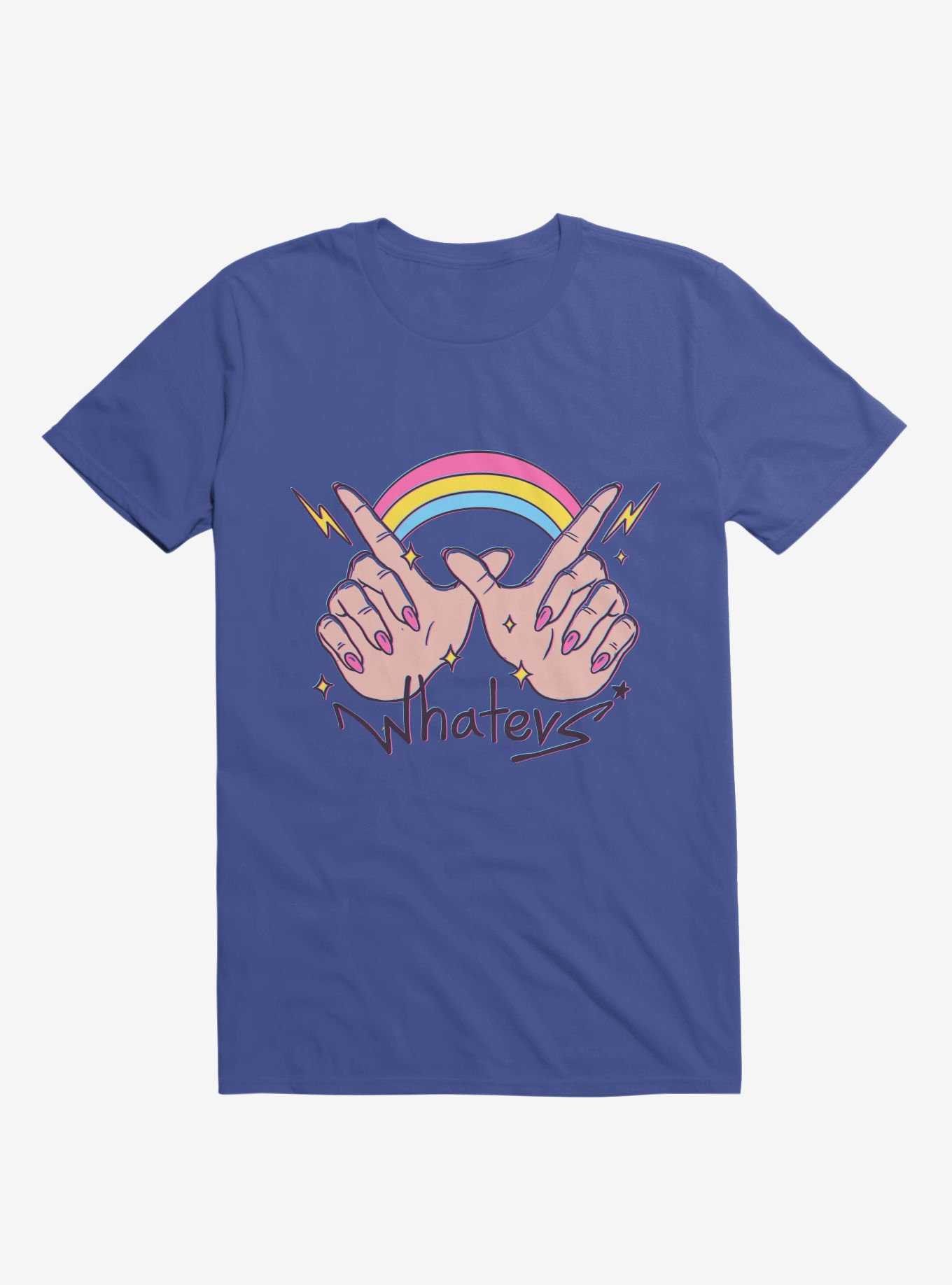 Rainbow Whatevs! Royal Blue T-Shirt, , hi-res