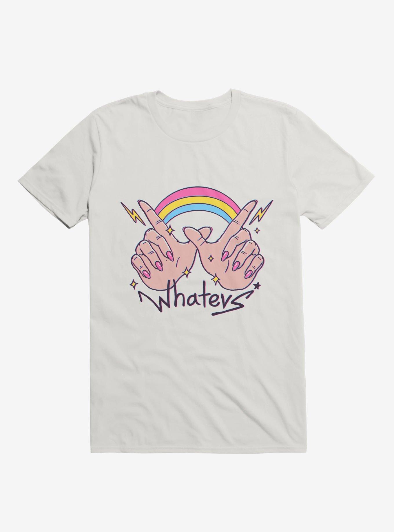 Rainbow Whatevs! White T-Shirt, , hi-res