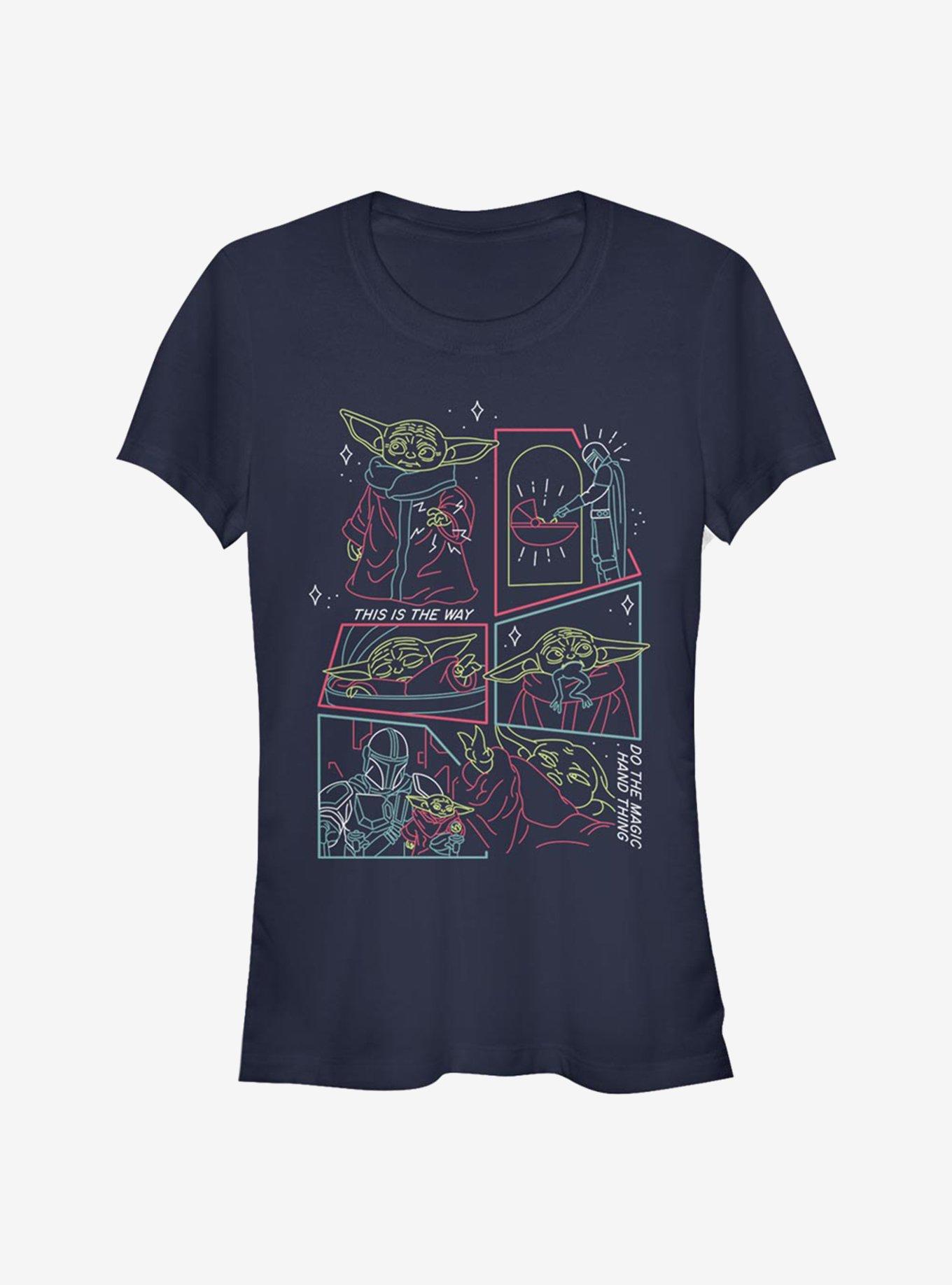 Star Wars The Mandalorian Line Scenes Girls T-Shirt, NAVY, hi-res