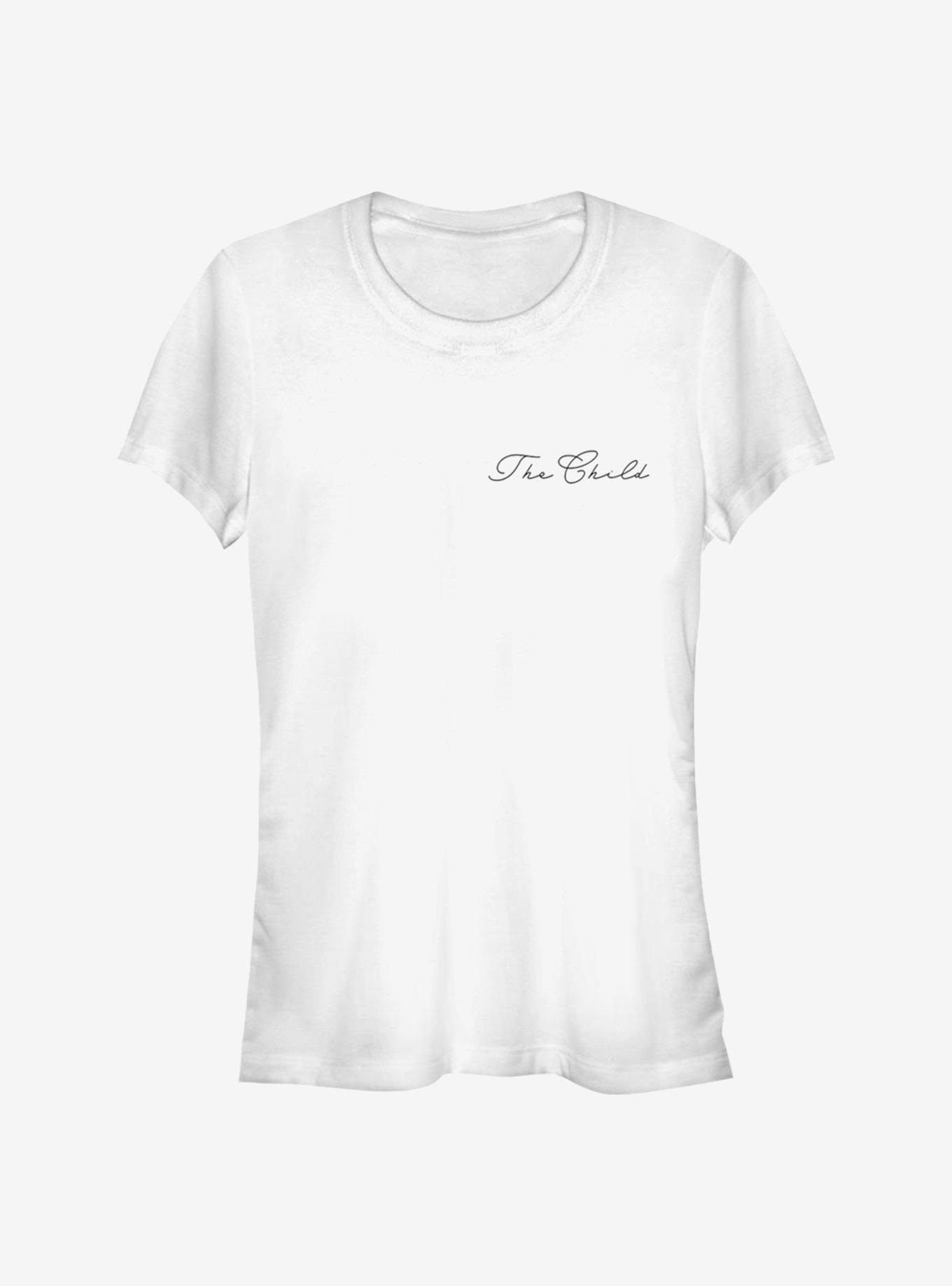Star Wars The Mandalorian The Child Cursive Font Girls T-Shirt, WHITE, hi-res