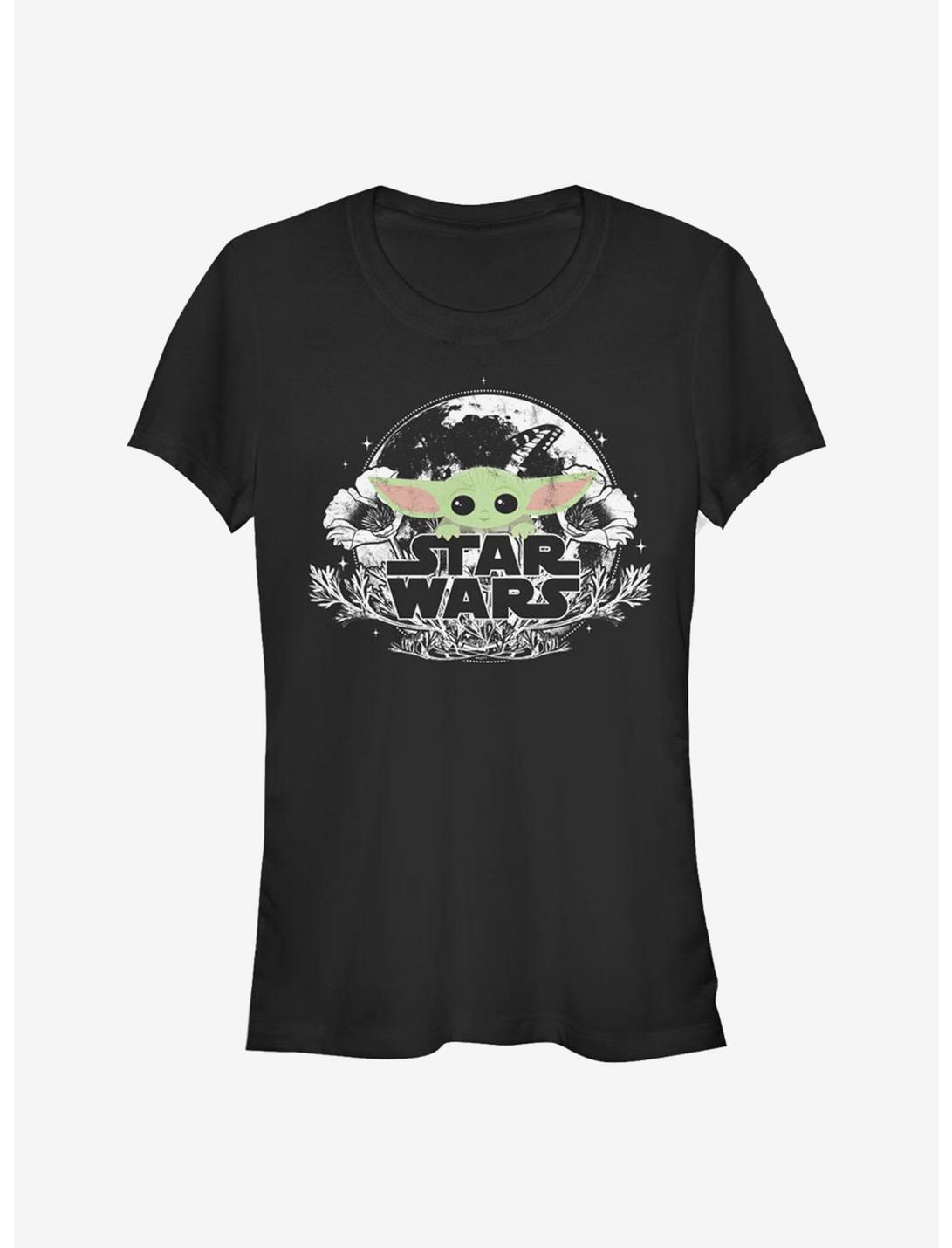 Star Wars The Mandalorian The Child Floral Girls T-Shirt, BLACK, hi-res