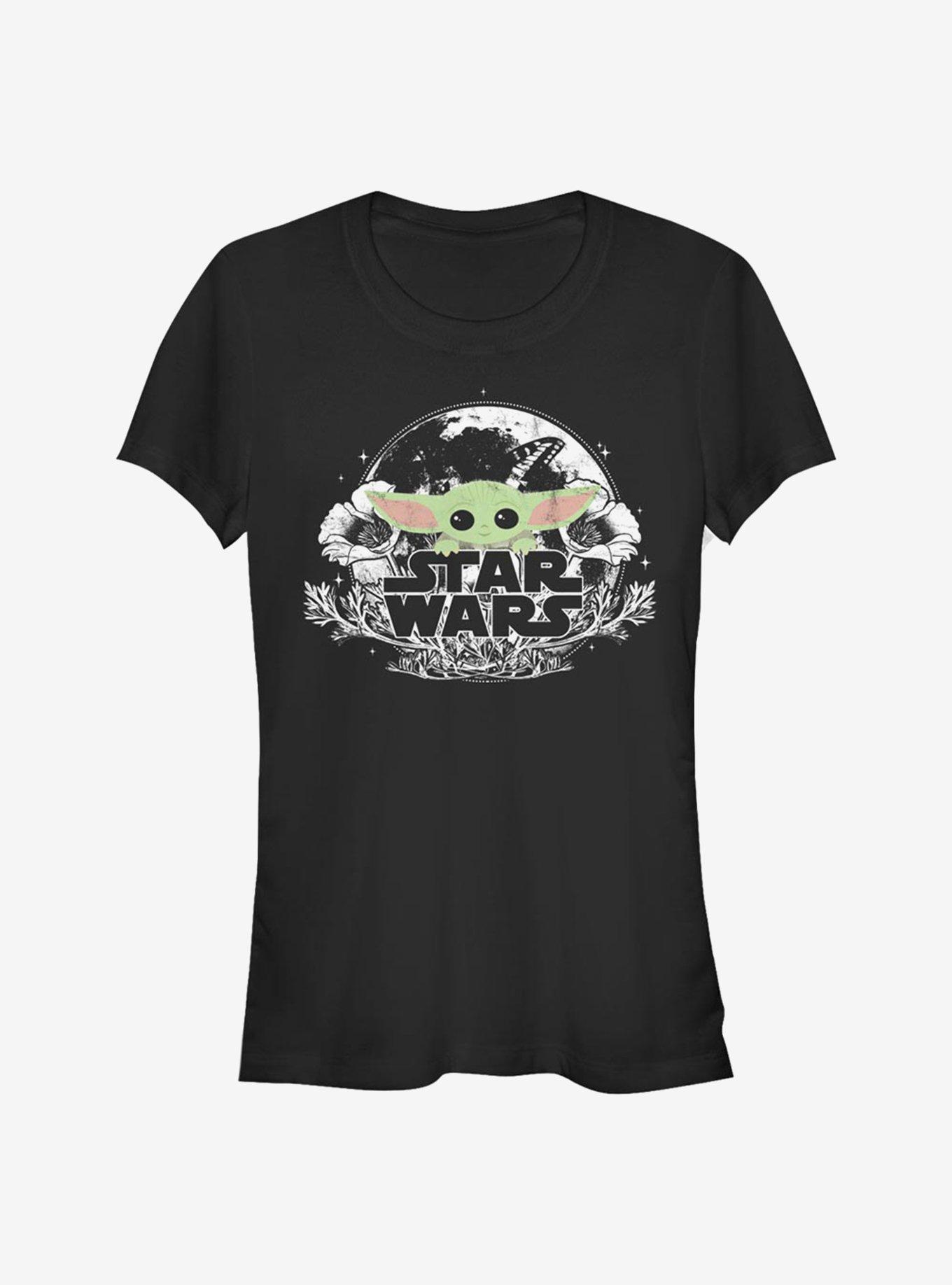 Star Wars The Mandalorian The Child Floral Girls T-Shirt, BLACK, hi-res