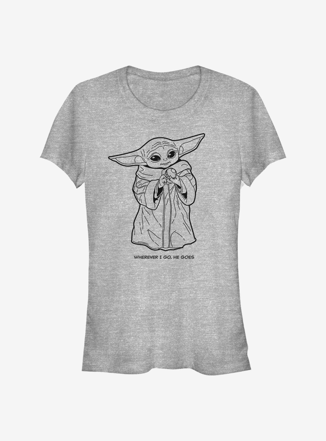 Star Wars The Mandalorian Child Wherever I Go Girls T-Shirt