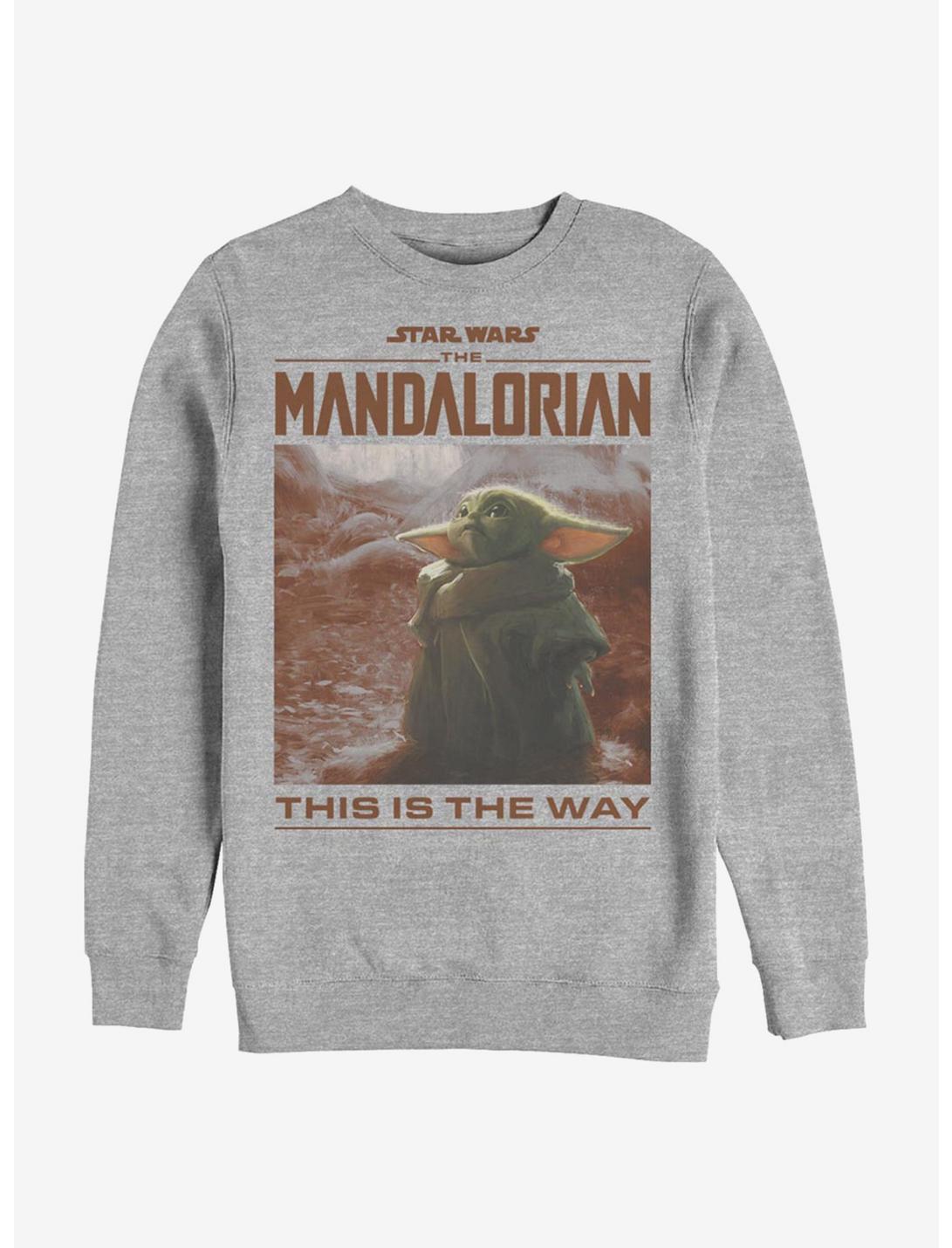 Star Wars The Mandalorian The Child Render Art Crew Sweatshirt, ATH HTR, hi-res