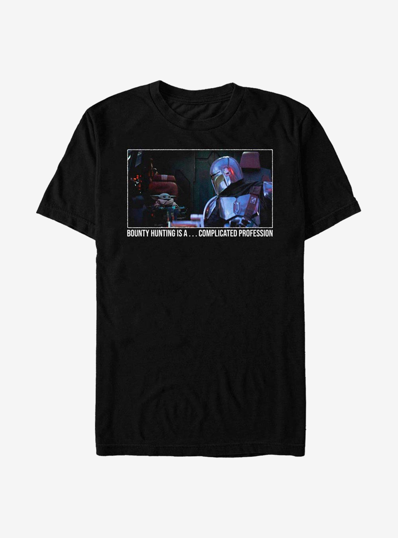 Star Wars The Mandalorian Complicated Profession T-Shirt, BLACK, hi-res