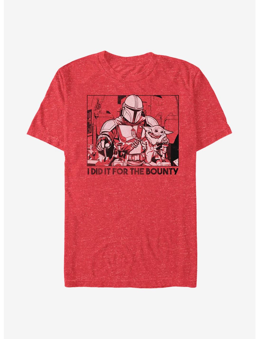 Star Wars The Mandalorian For The Bounty T-Shirt, RED HTR, hi-res