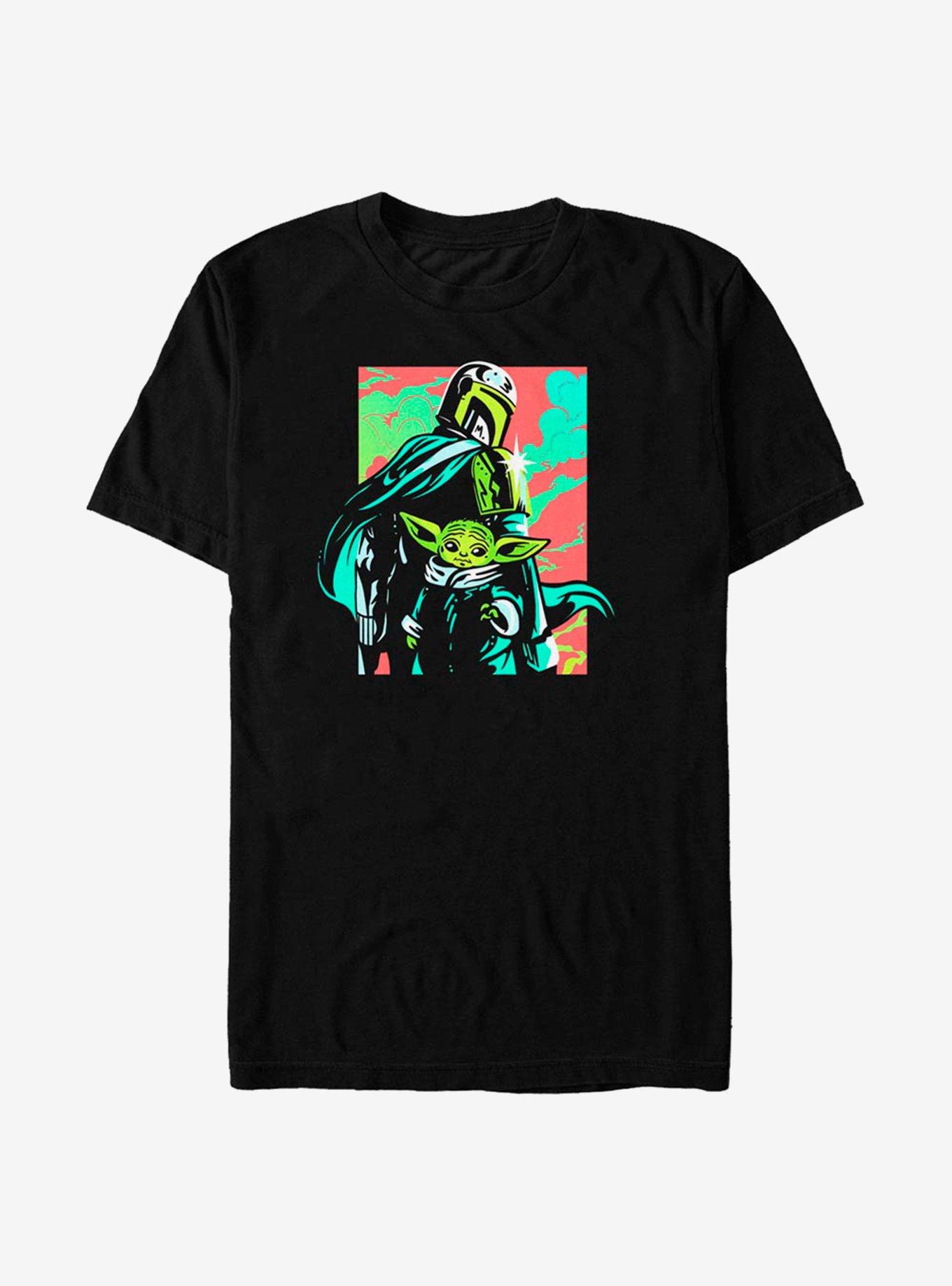 Star Wars The Mandalorian Neon Mando T-Shirt, BLACK, hi-res