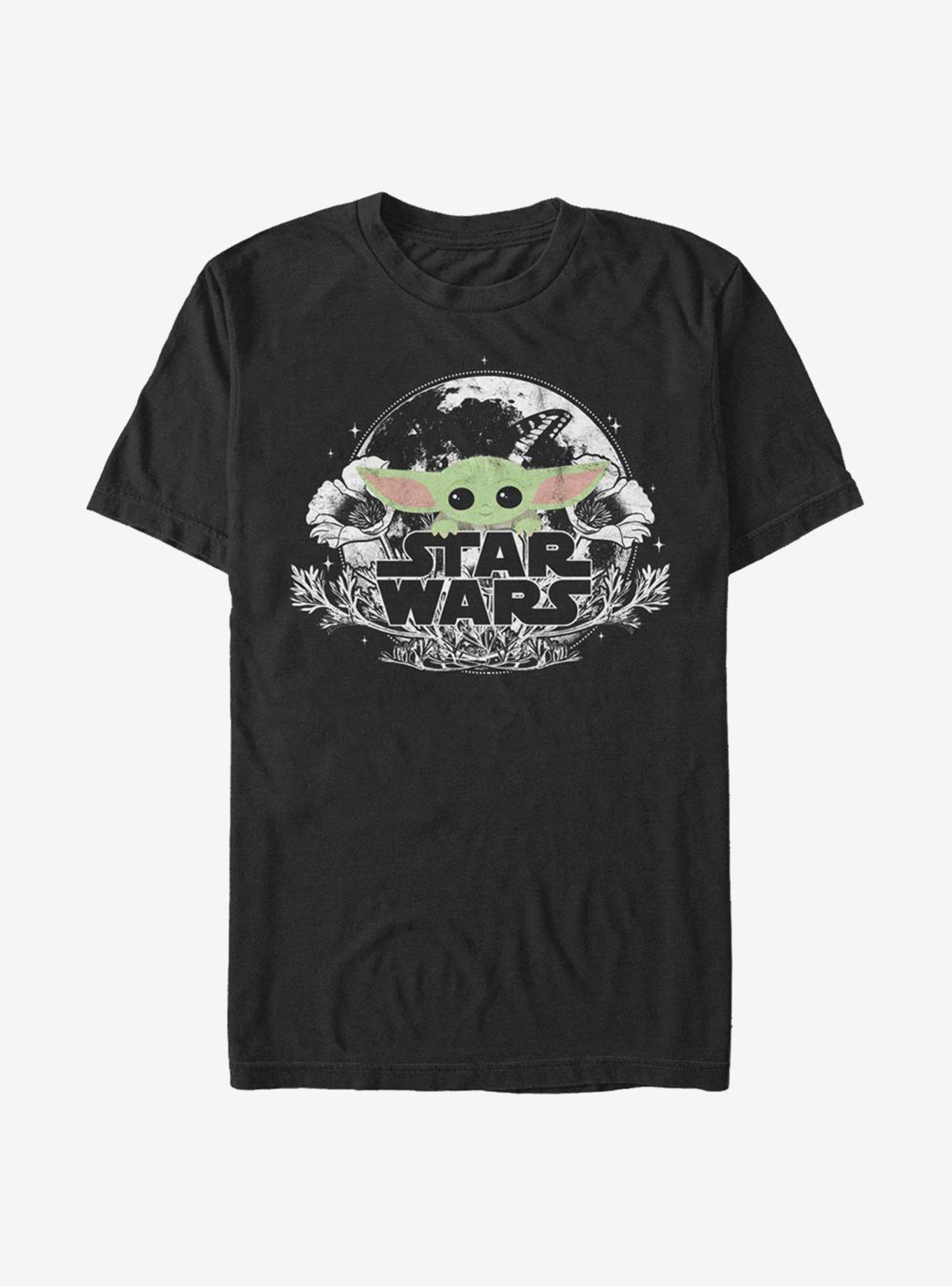 Star Wars The Mandalorian The Child Floral T-Shirt, BLACK, hi-res