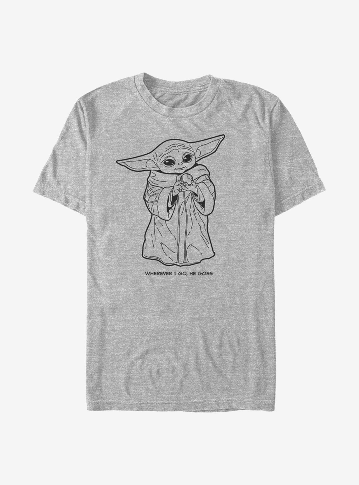 Star Wars The Mandalorian Wherever I Go The Child T-Shirt, ATH HTR, hi-res