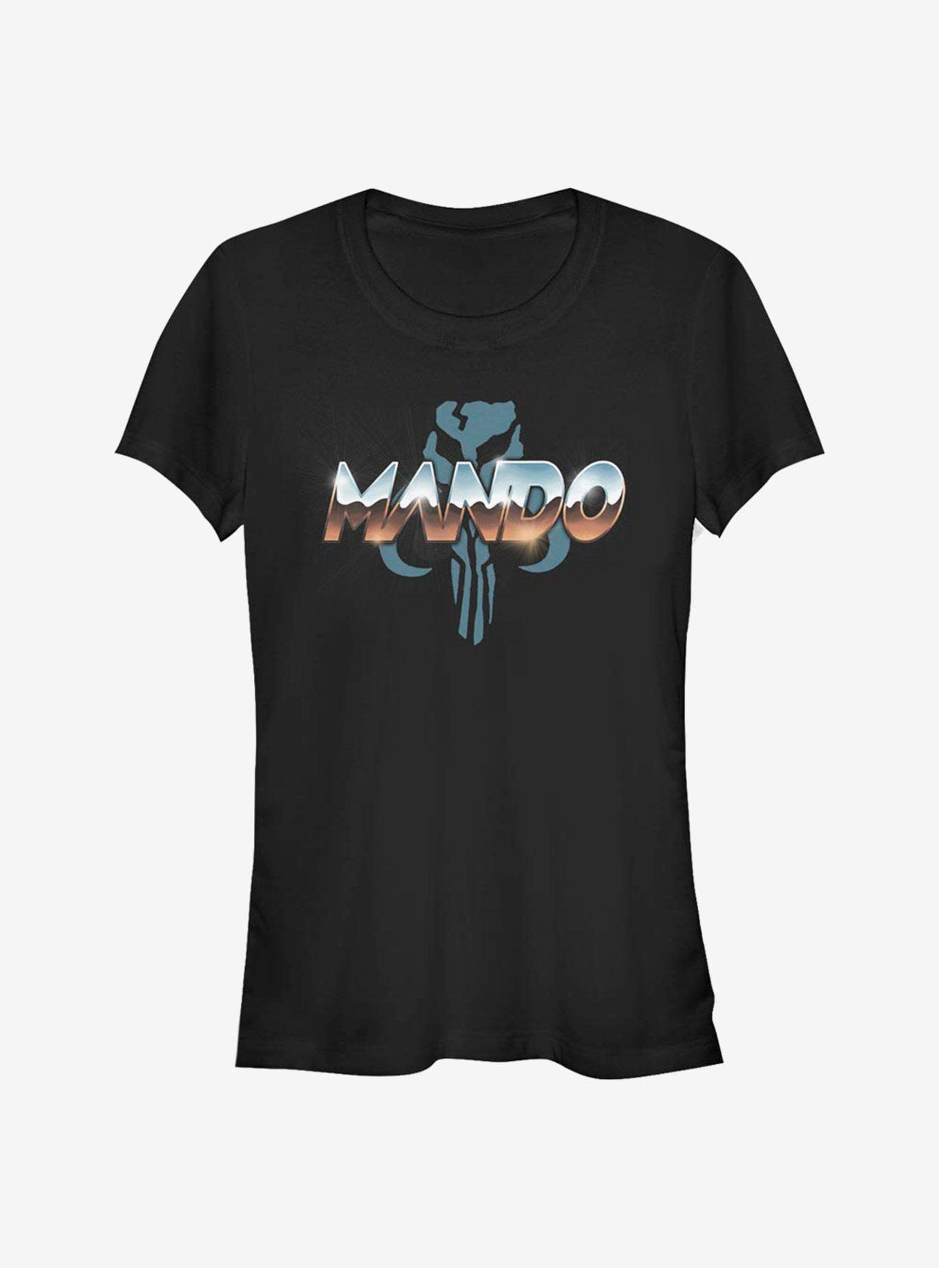 Star Wars The Mandalorian Mando Chrome Girls T-Shirt, BLACK, hi-res