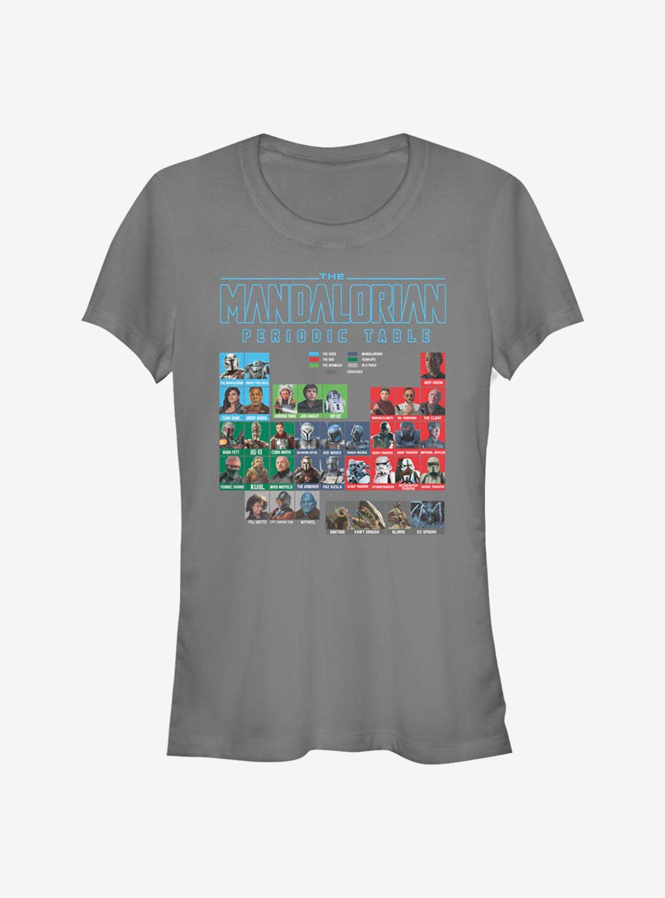Star Wars The Mandalorian Periodic Table Girls T-Shirt, CHARCOAL, hi-res