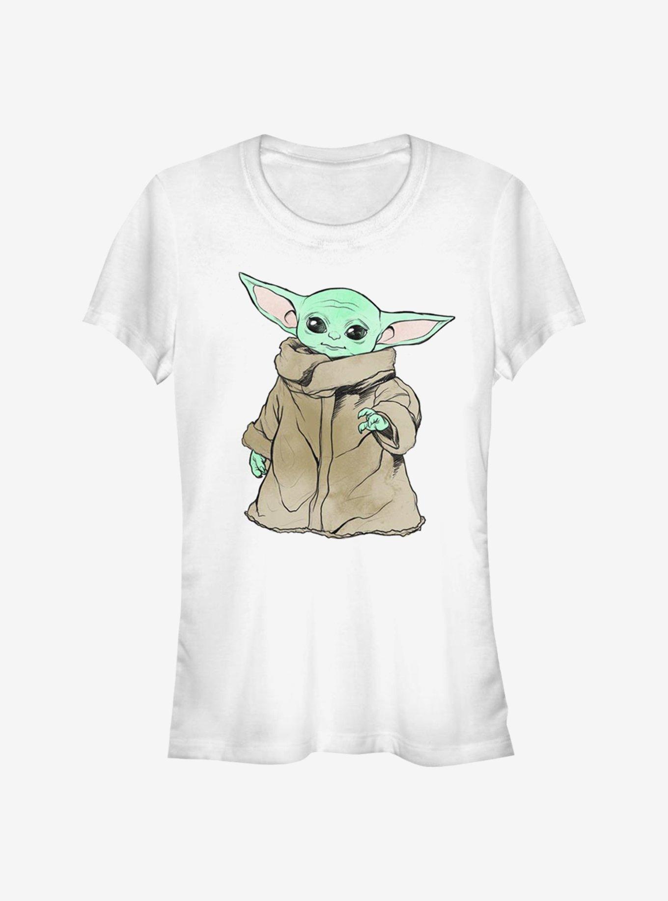 Star Wars The Mandalorian Sketch The Child Girls T-Shirt, WHITE, hi-res