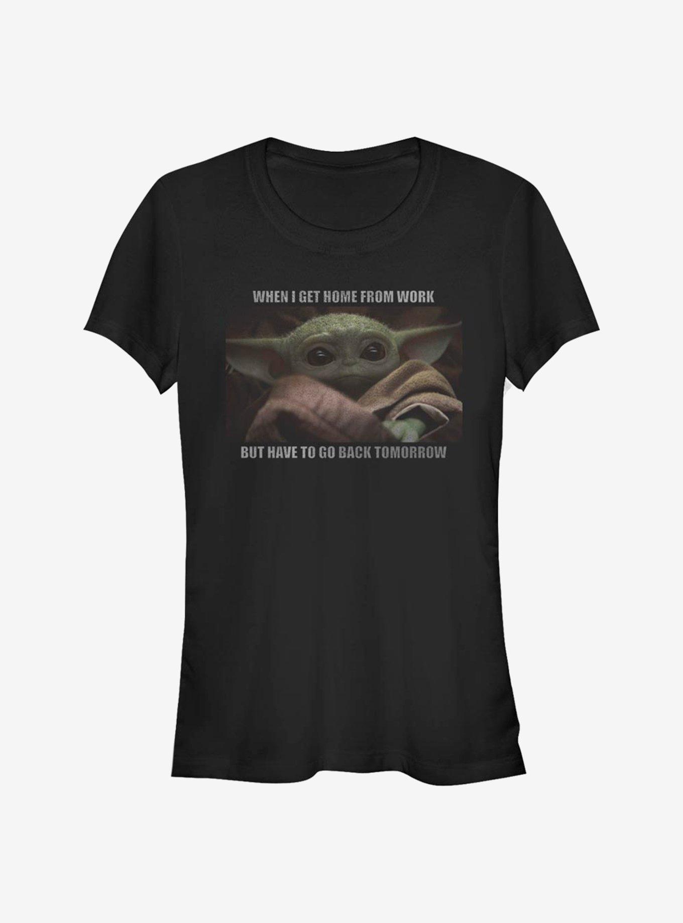 Star Wars The Mandalorian The Child Work Meme Girls T-Shirt, BLACK, hi-res