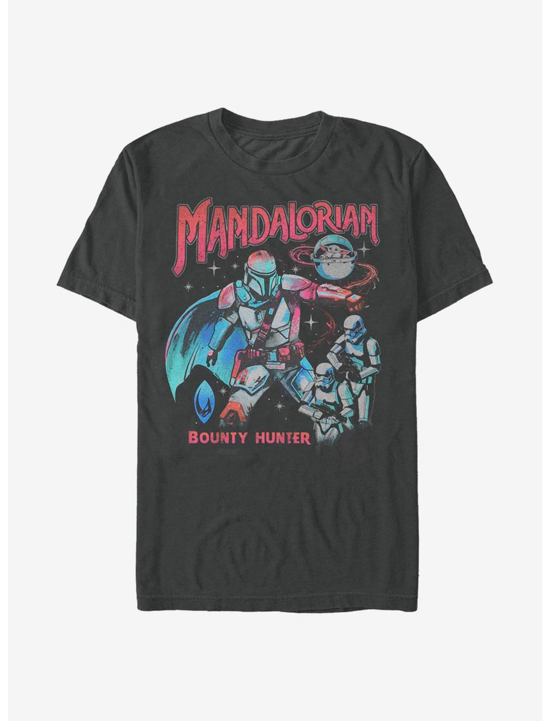 Star Wars The Mandalorian Neon Mandalorian T-Shirt, CHARCOAL, hi-res