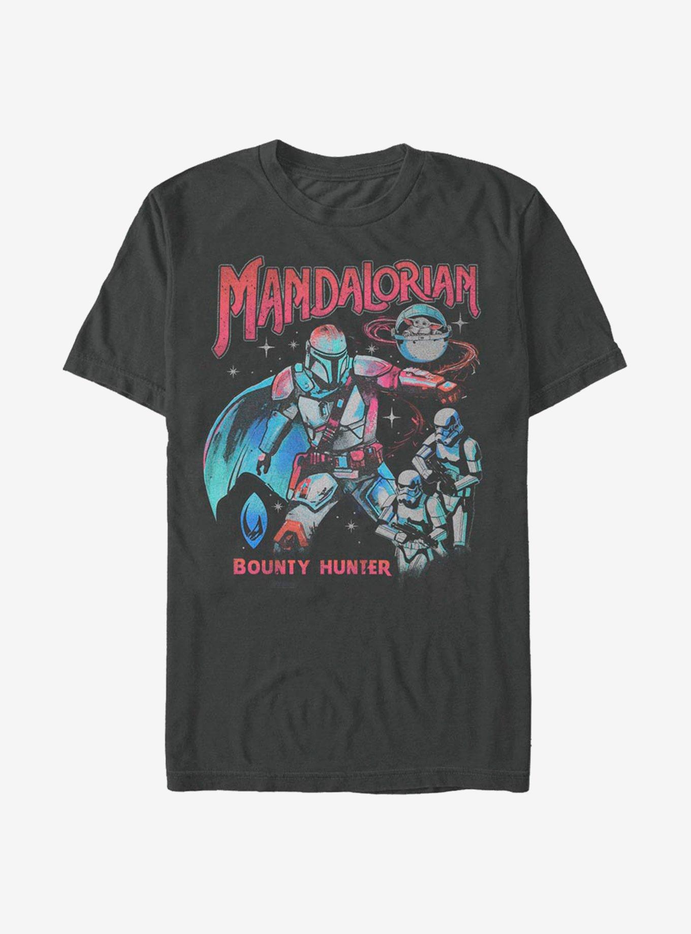 Star Wars The Mandalorian Neon Mandalorian T-Shirt, CHARCOAL, hi-res