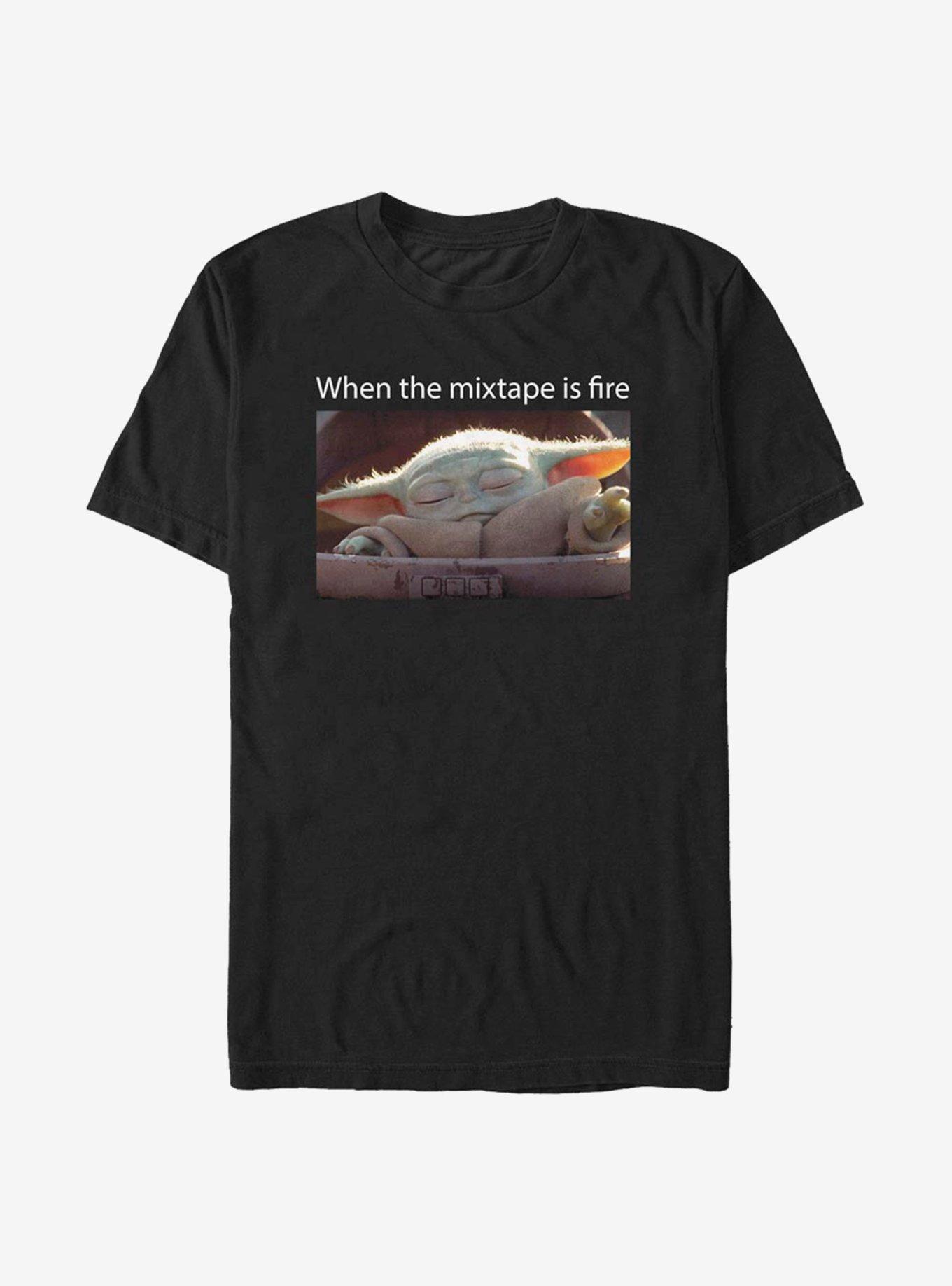 Star Wars The Mandalorian The Child Fire Mixtape T-Shirt, BLACK, hi-res