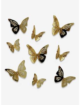 3D Gold Butterflies Peel & Stick Mirrors, , hi-res