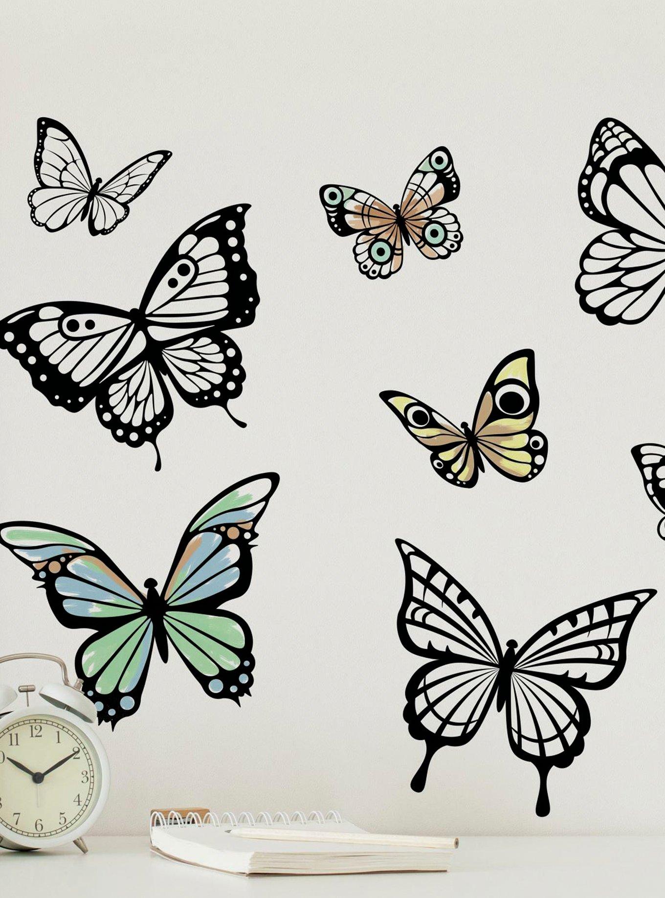 Color Your Own Butterflies Peel And Stick Wall Decals, , hi-res