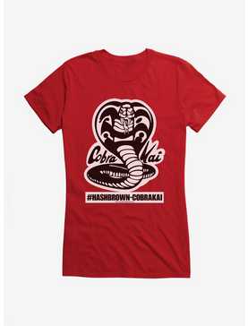 Cobra Kai Black And White Logo Hash Brown Girls T-Shirt, , hi-res