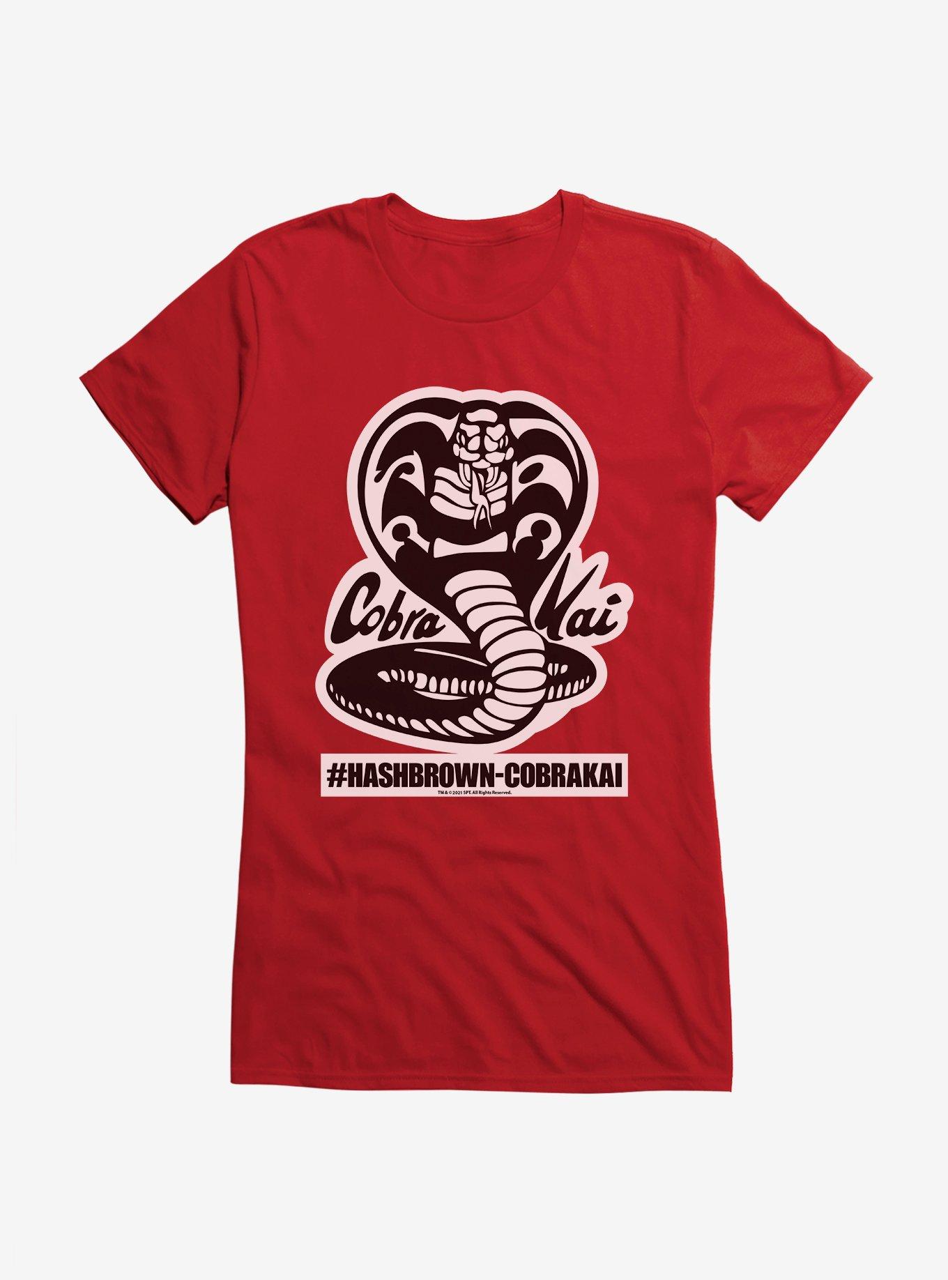 Cobra Kai Black And White Logo Hash Brown Girls T-Shirt, , hi-res