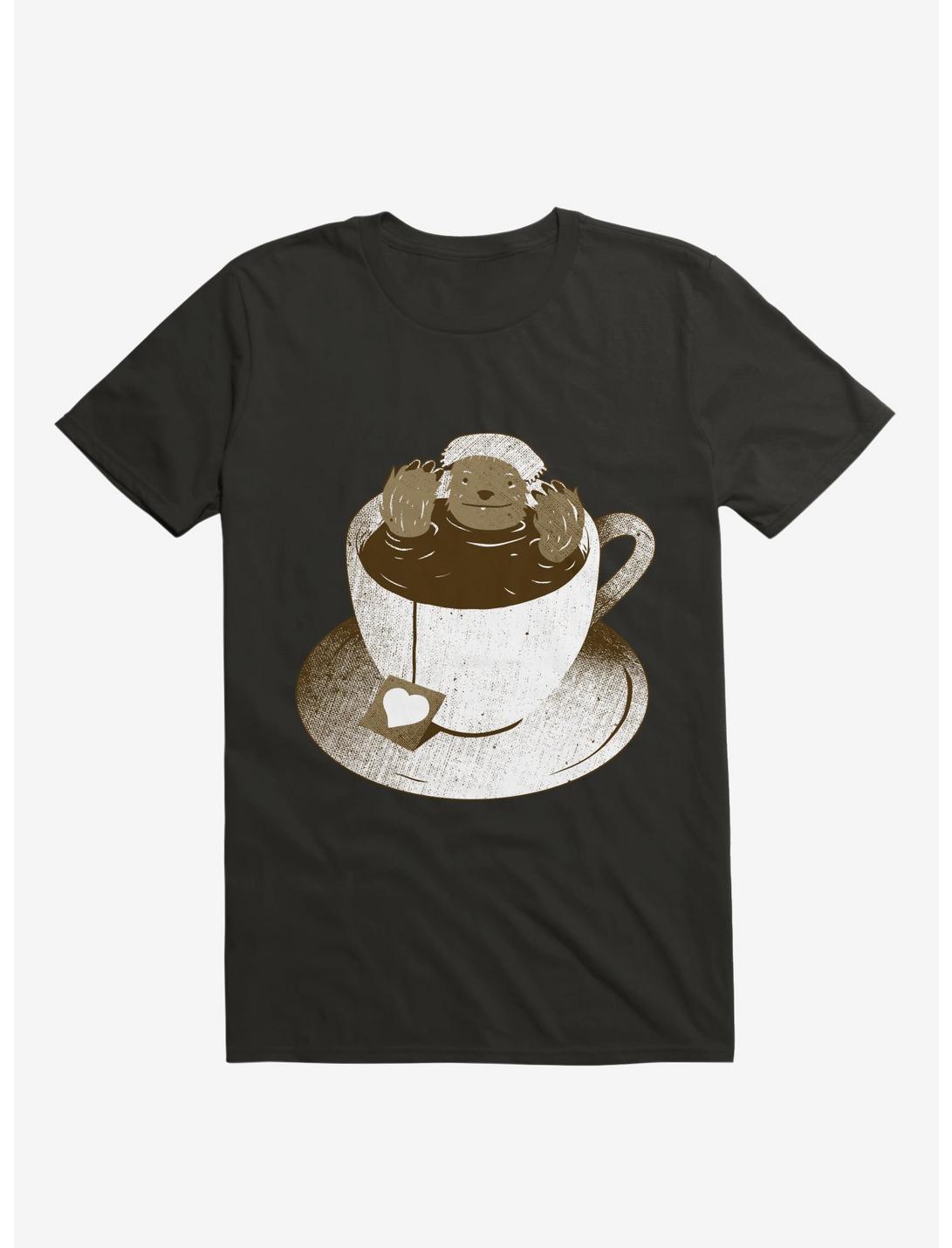 Monday Bath Sloth Coffee T-Shirt, BLACK, hi-res