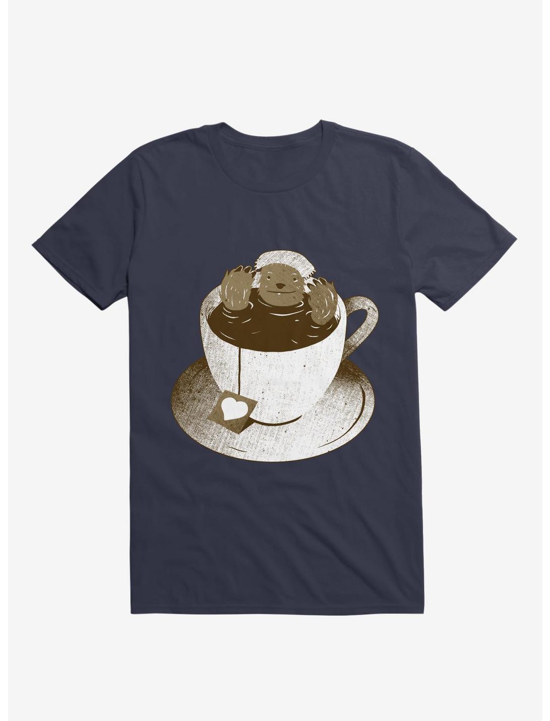 Monday Bath Sloth Coffee T-Shirt, NAVY, hi-res