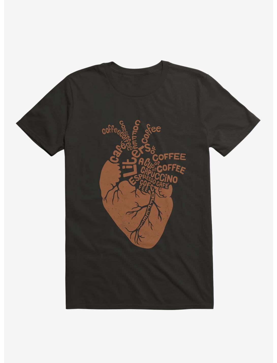 Coffee Lover Heart T-Shirt, BLACK, hi-res