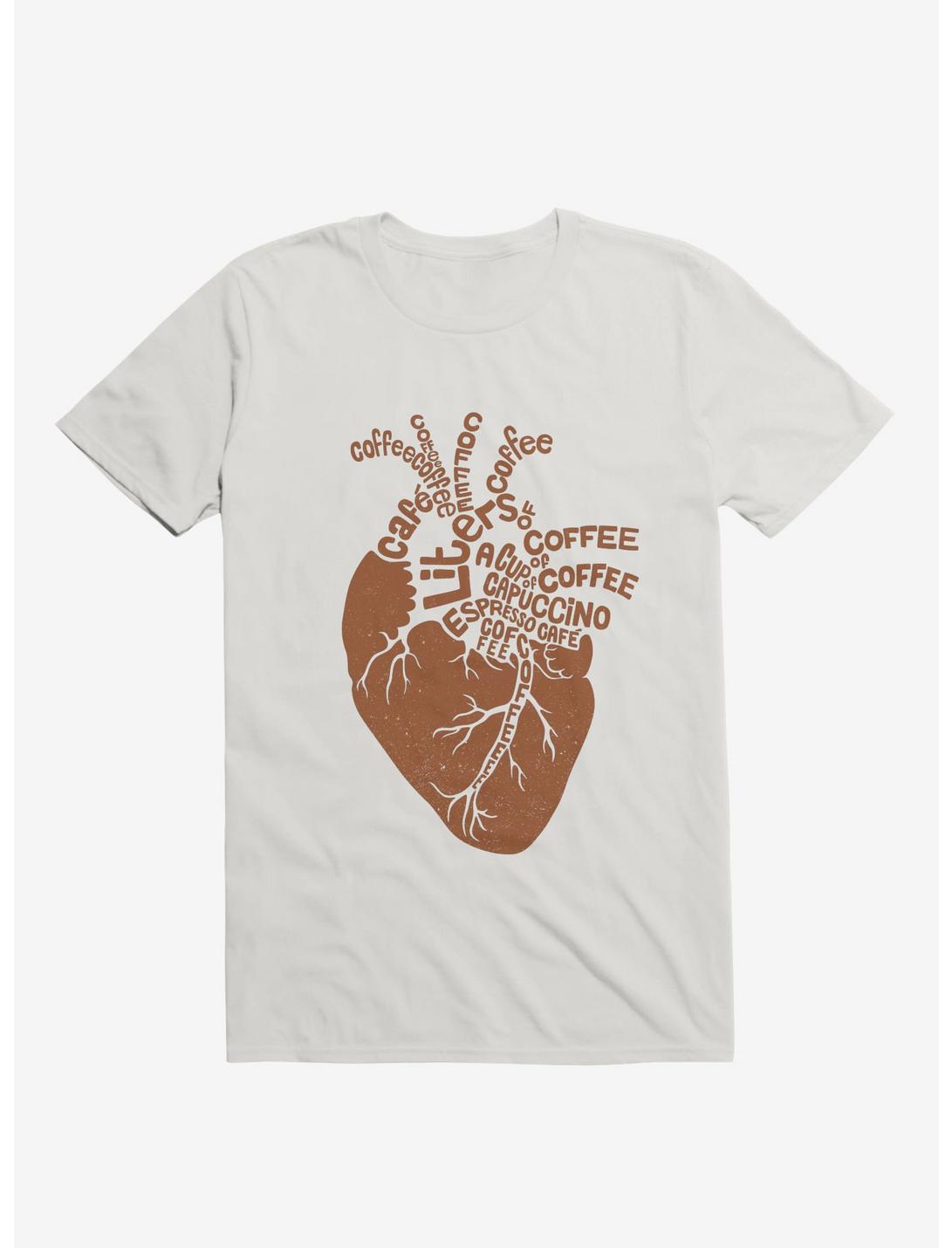 Coffee Lover Heart T-Shirt, WHITE, hi-res