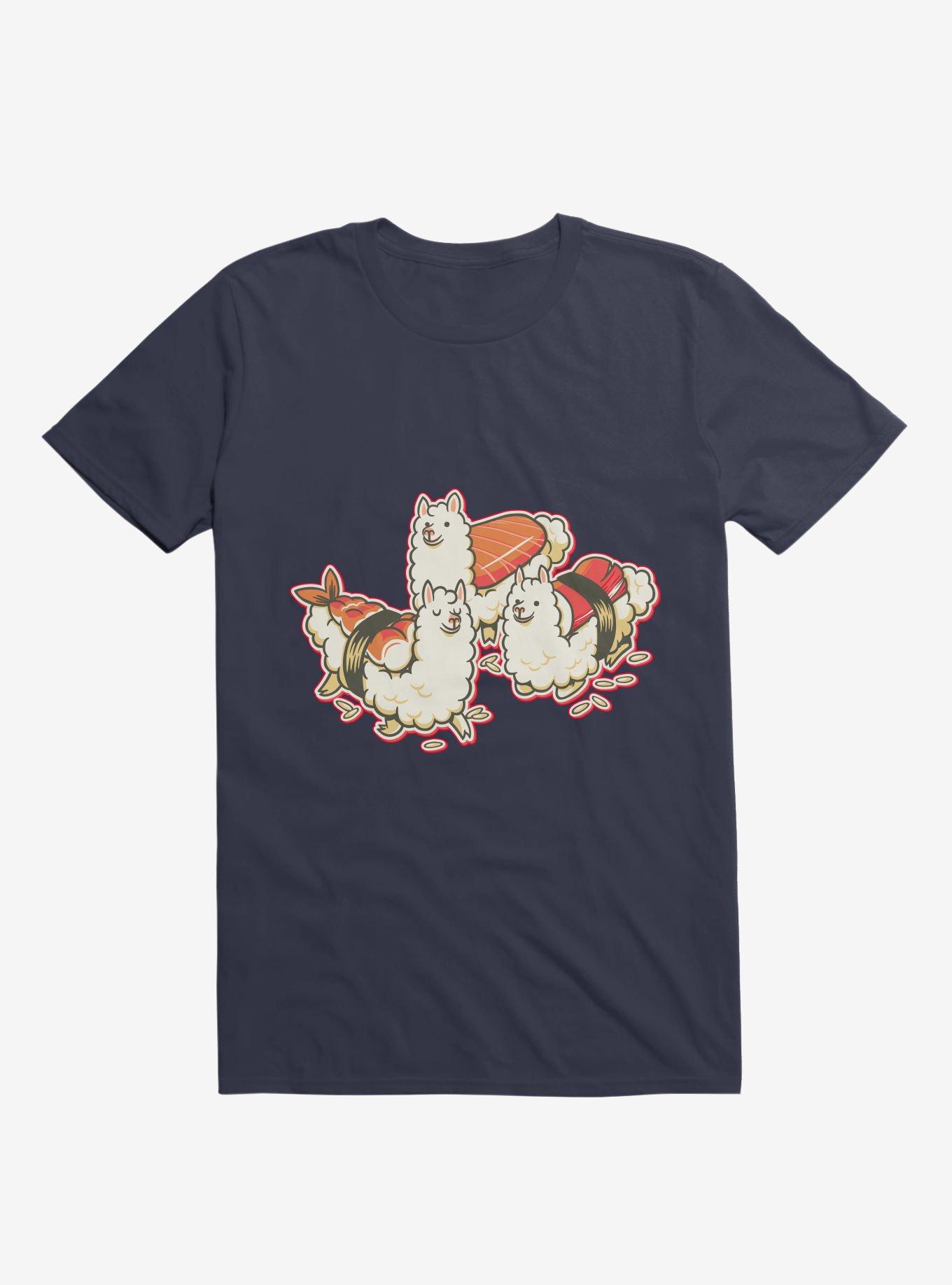 Alpaca Sushi T-Shirt, NAVY, hi-res