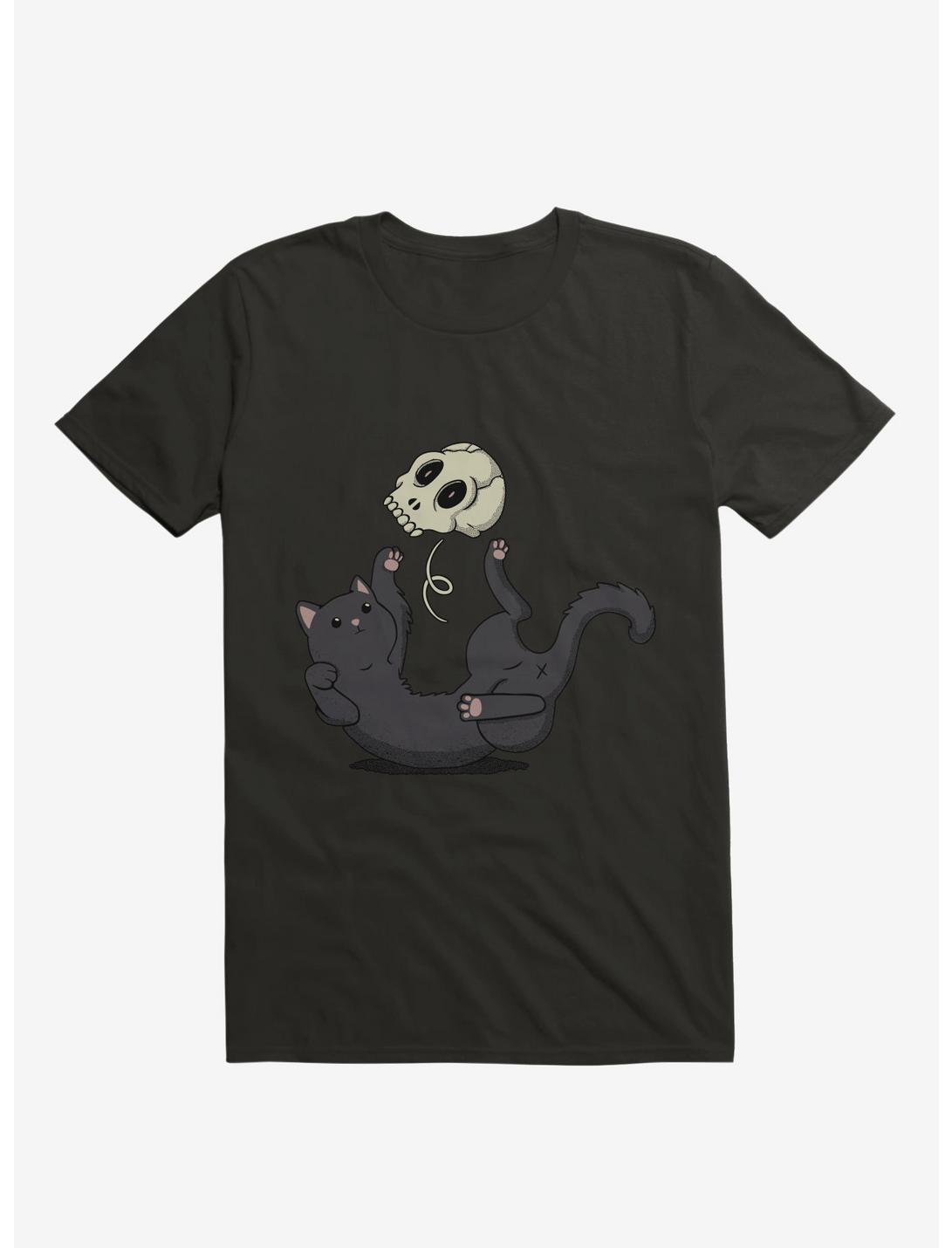 Skull Black Cat T-Shirt, BLACK, hi-res