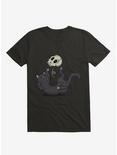 Skull Black Cat T-Shirt, BLACK, hi-res