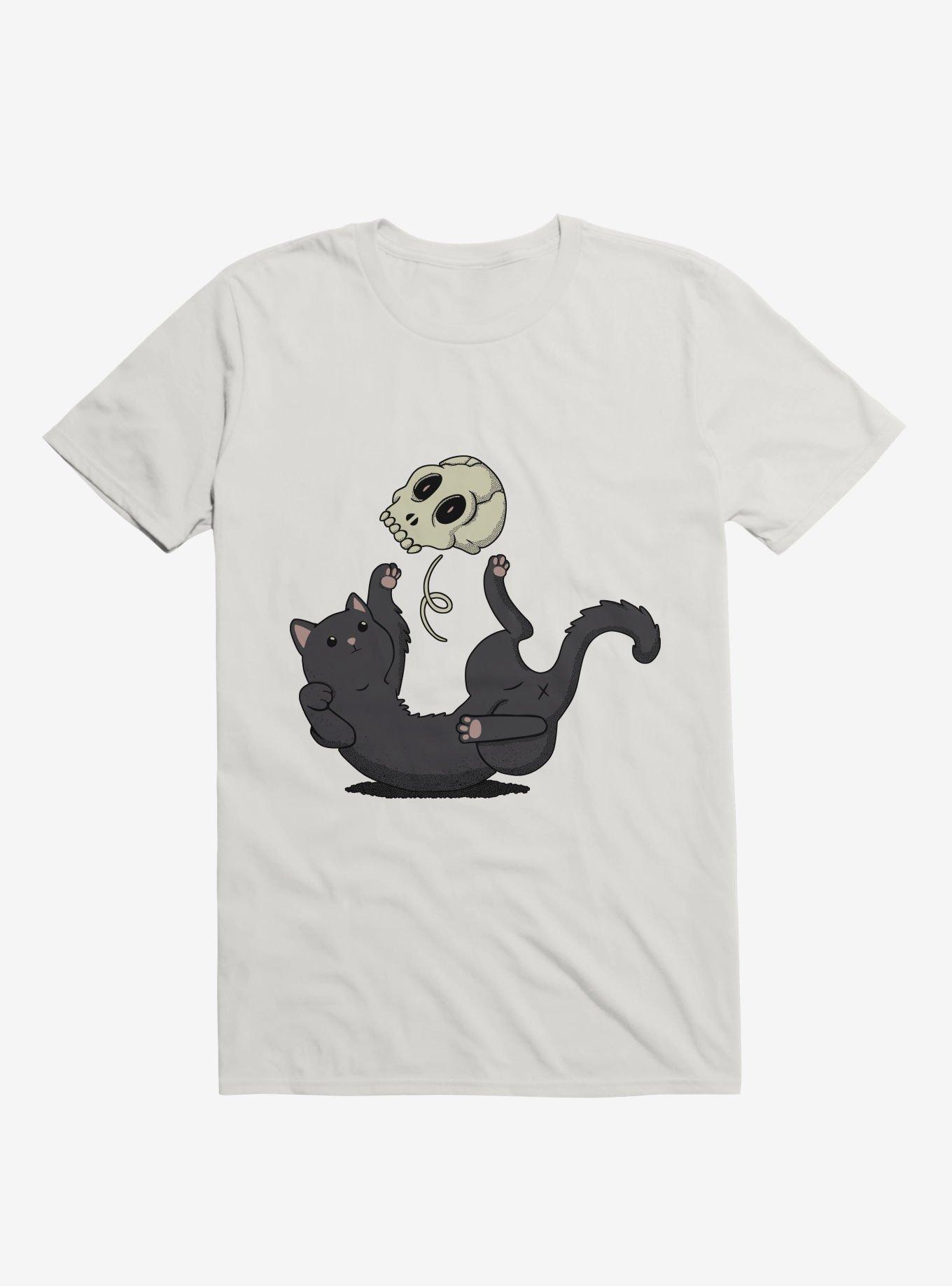 Skull Black Cat T-Shirt - WHITE | BoxLunch