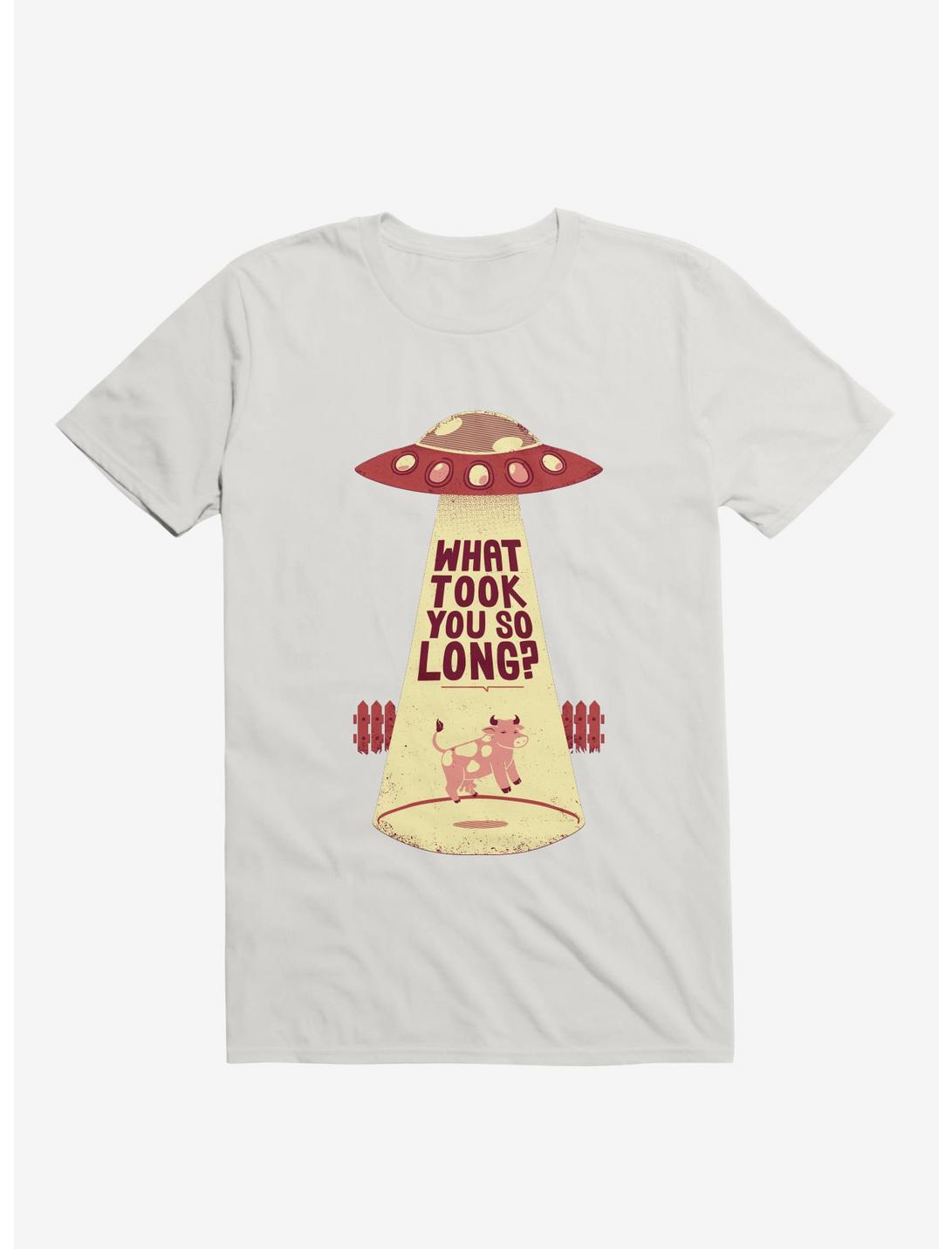 Why Did You Took So Long Alien Funny T-Shirt, WHITE, hi-res