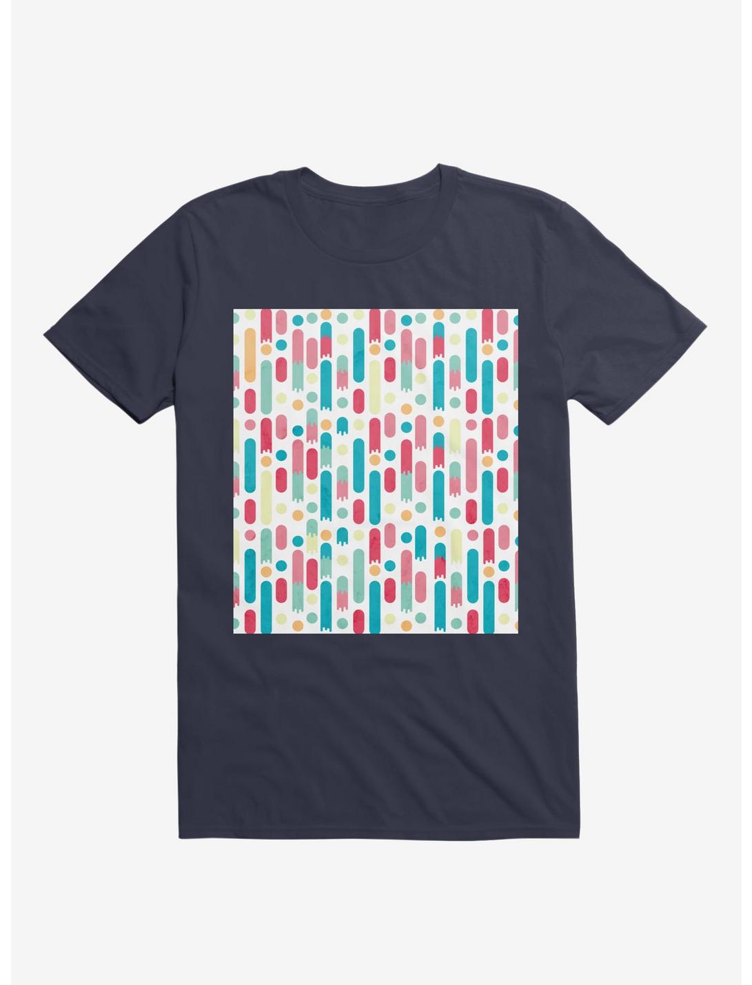Geometric Rain T-Shirt, NAVY, hi-res