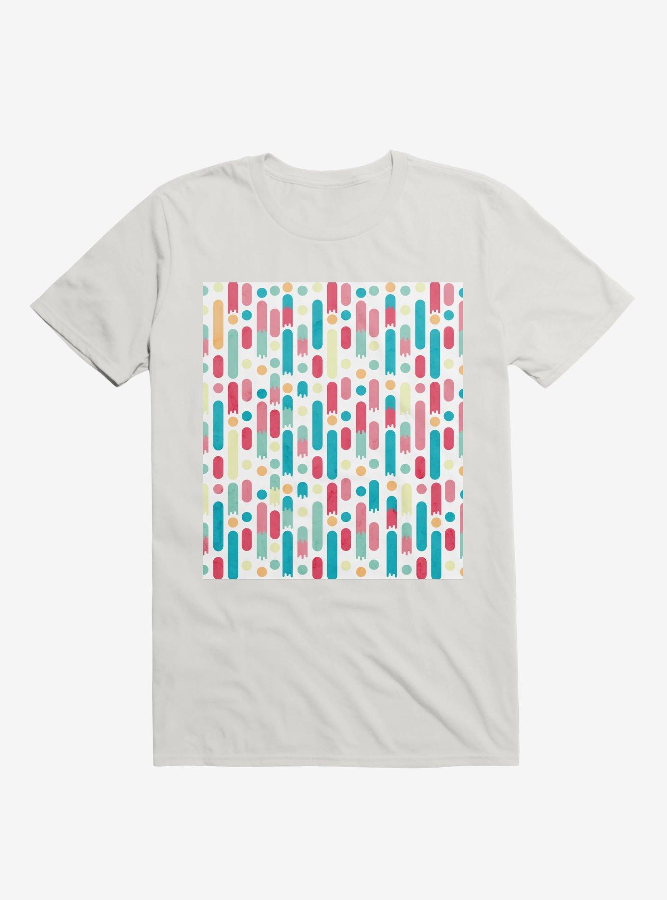 Geometric Rain T-Shirt, WHITE, hi-res