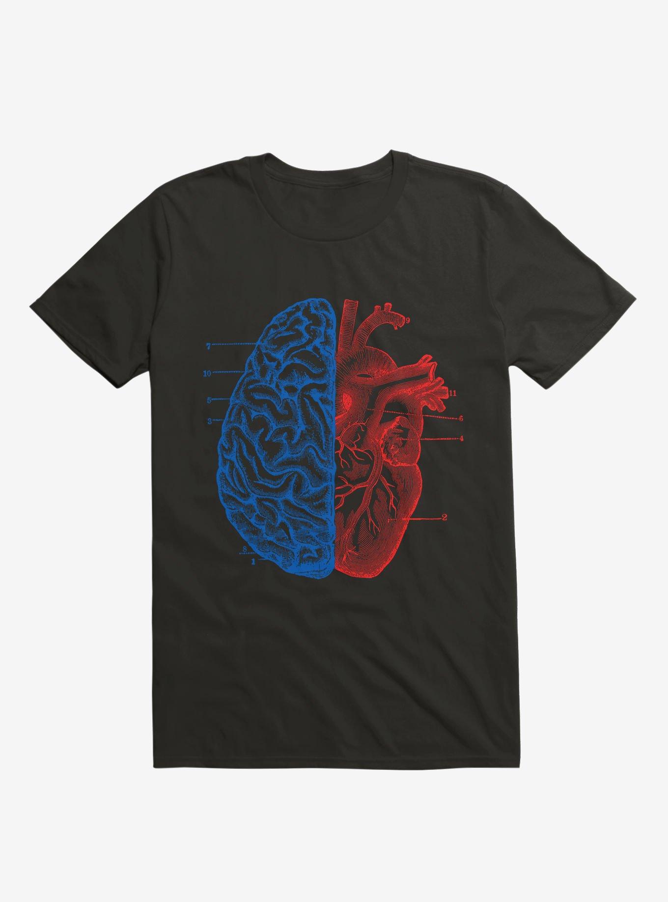 Heart and Brain T-Shirt, BLACK, hi-res