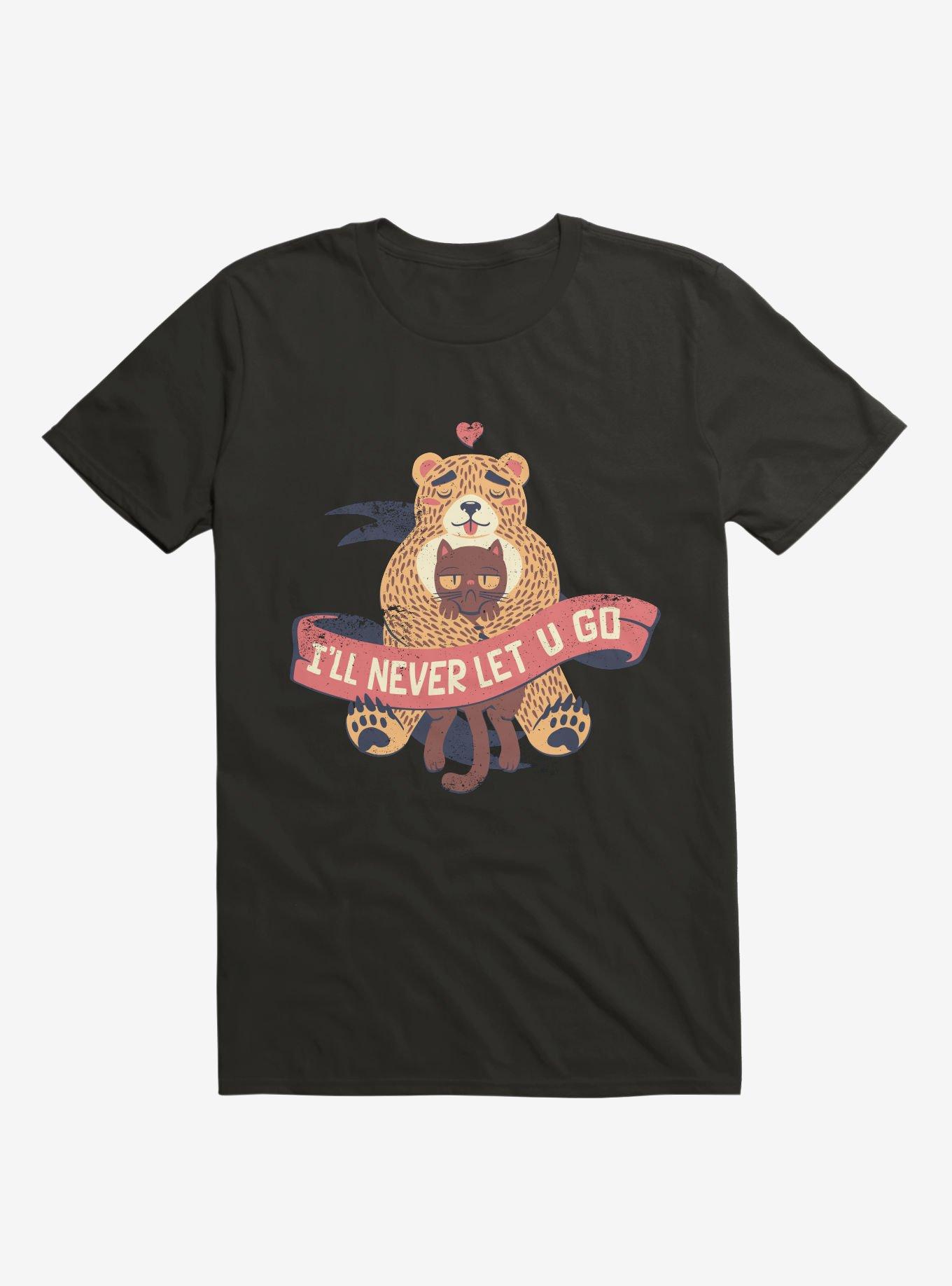 Ill Never Let You Go Bear Love Cat T-Shirt, BLACK, hi-res