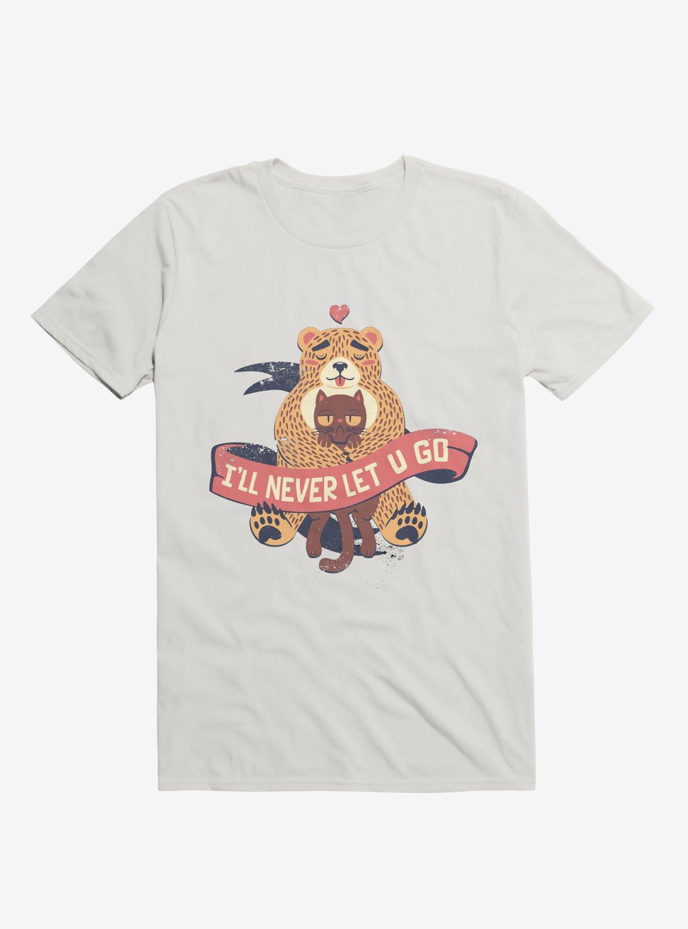 Ill Never Let You Go Bear Love Cat T-Shirt, WHITE, hi-res