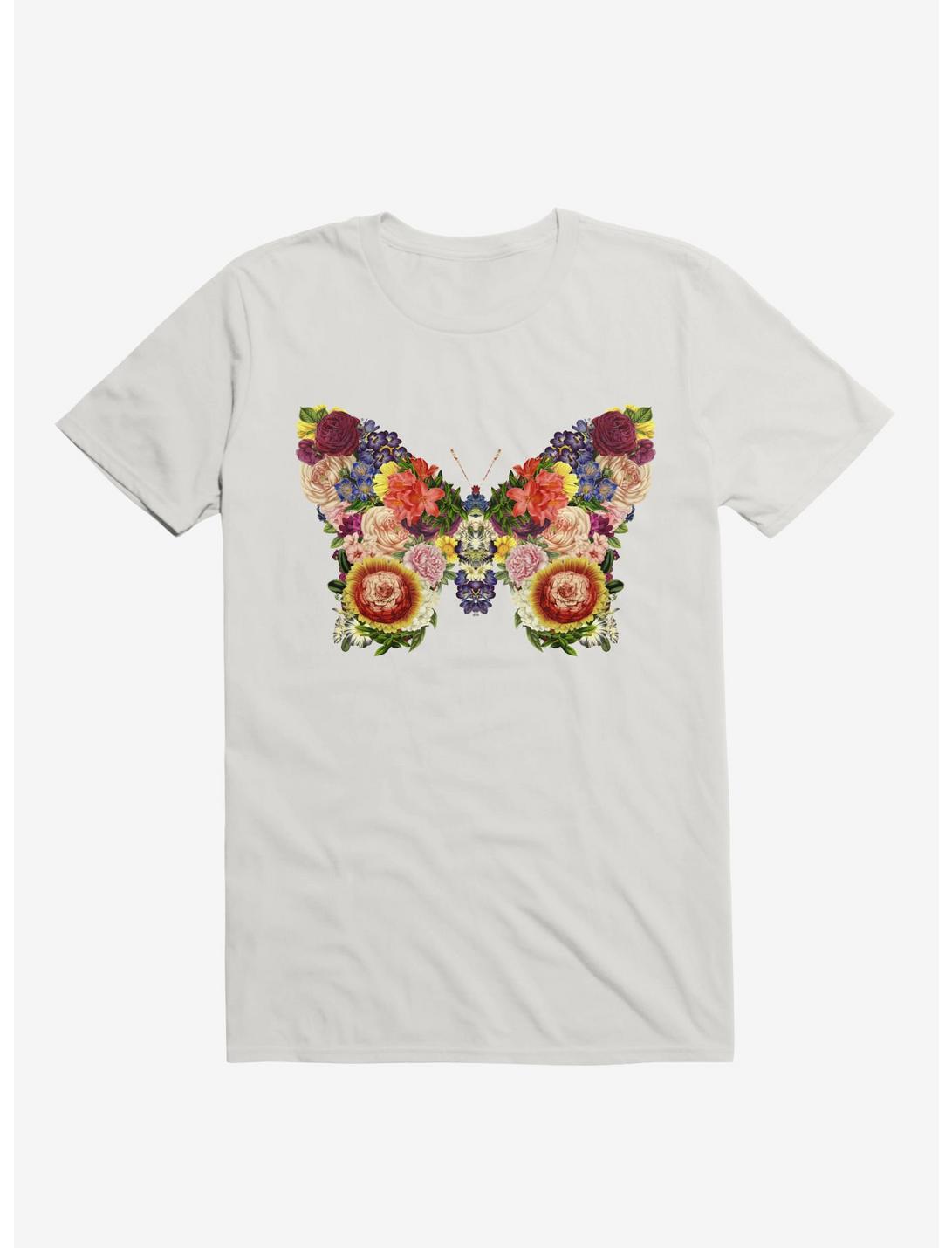 Spring Buttefly Floral T-Shirt, WHITE, hi-res