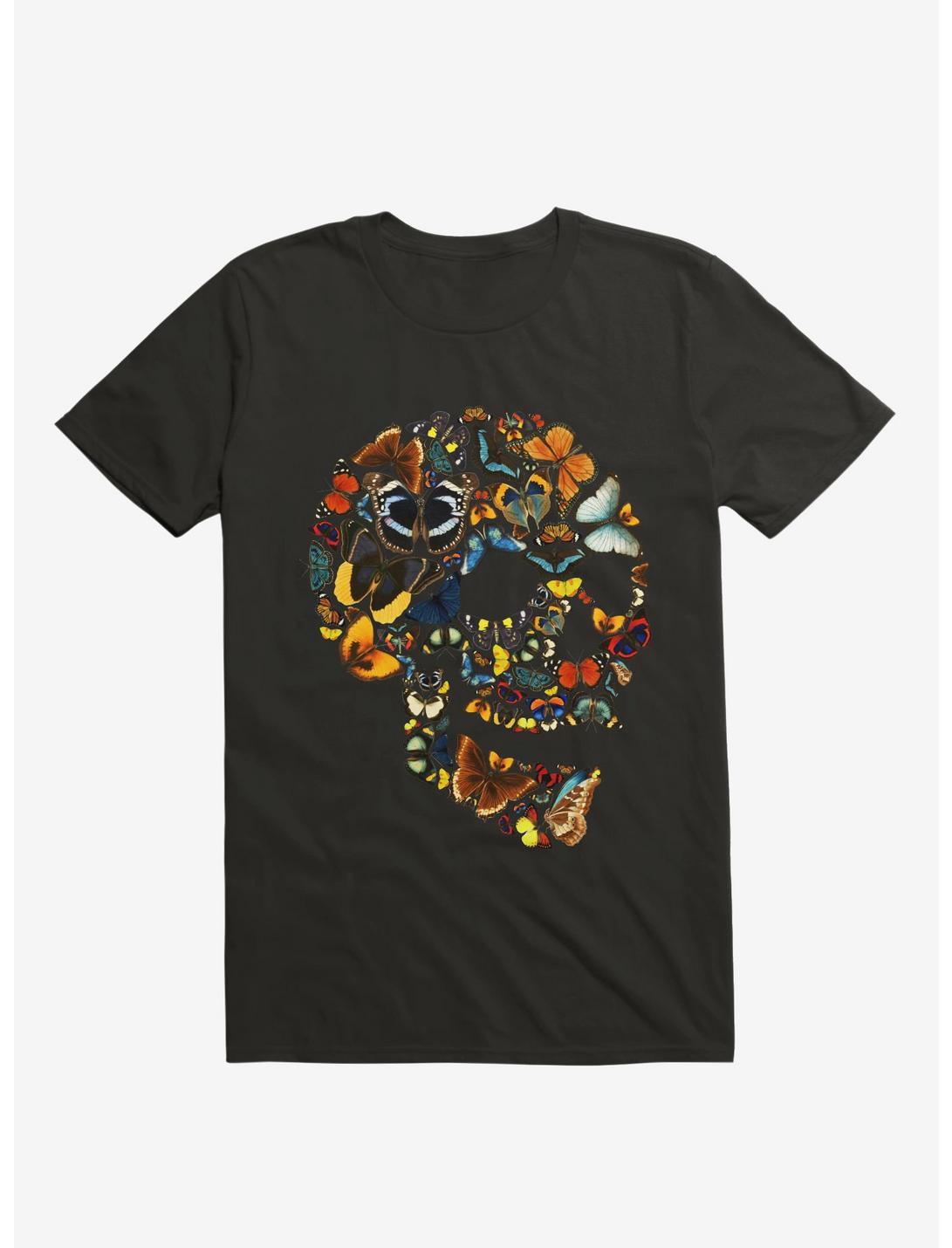 Butterfly Skull Vintage T-Shirt, BLACK, hi-res